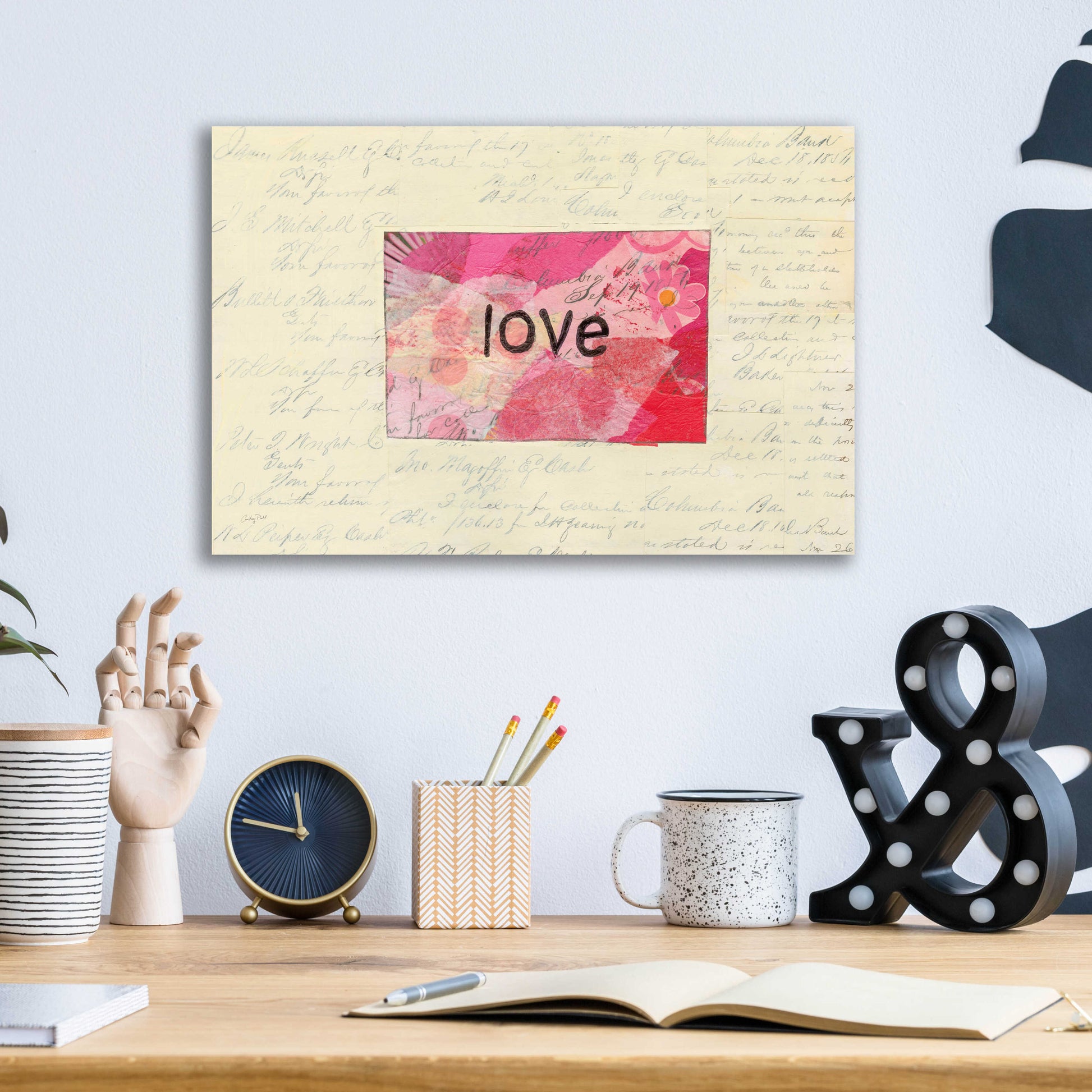 Epic Art 'Love Collage by Courtney Prahl, Acrylic Glass Wall Art,16x12