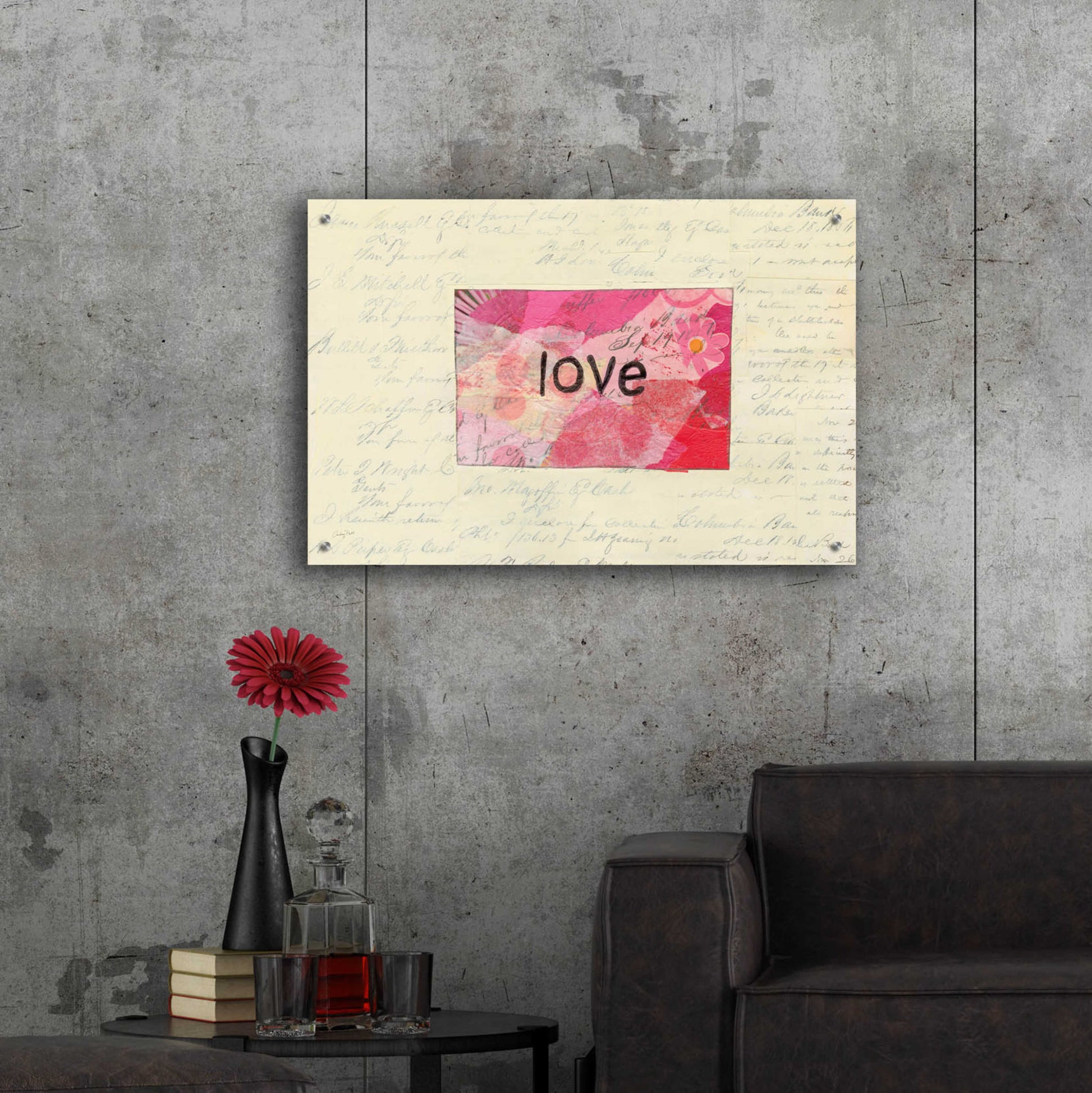 Epic Art 'Love Collage by Courtney Prahl, Acrylic Glass Wall Art,36x24