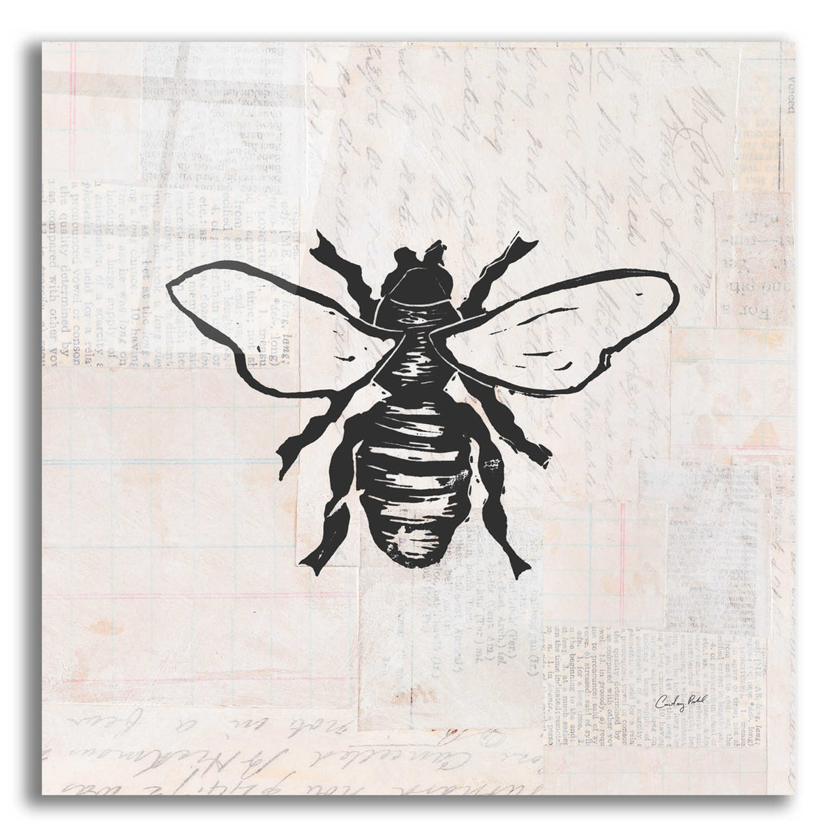 Epic Art 'Bee Stamp BW by Courtney Prahl, Acrylic Glass Wall Art