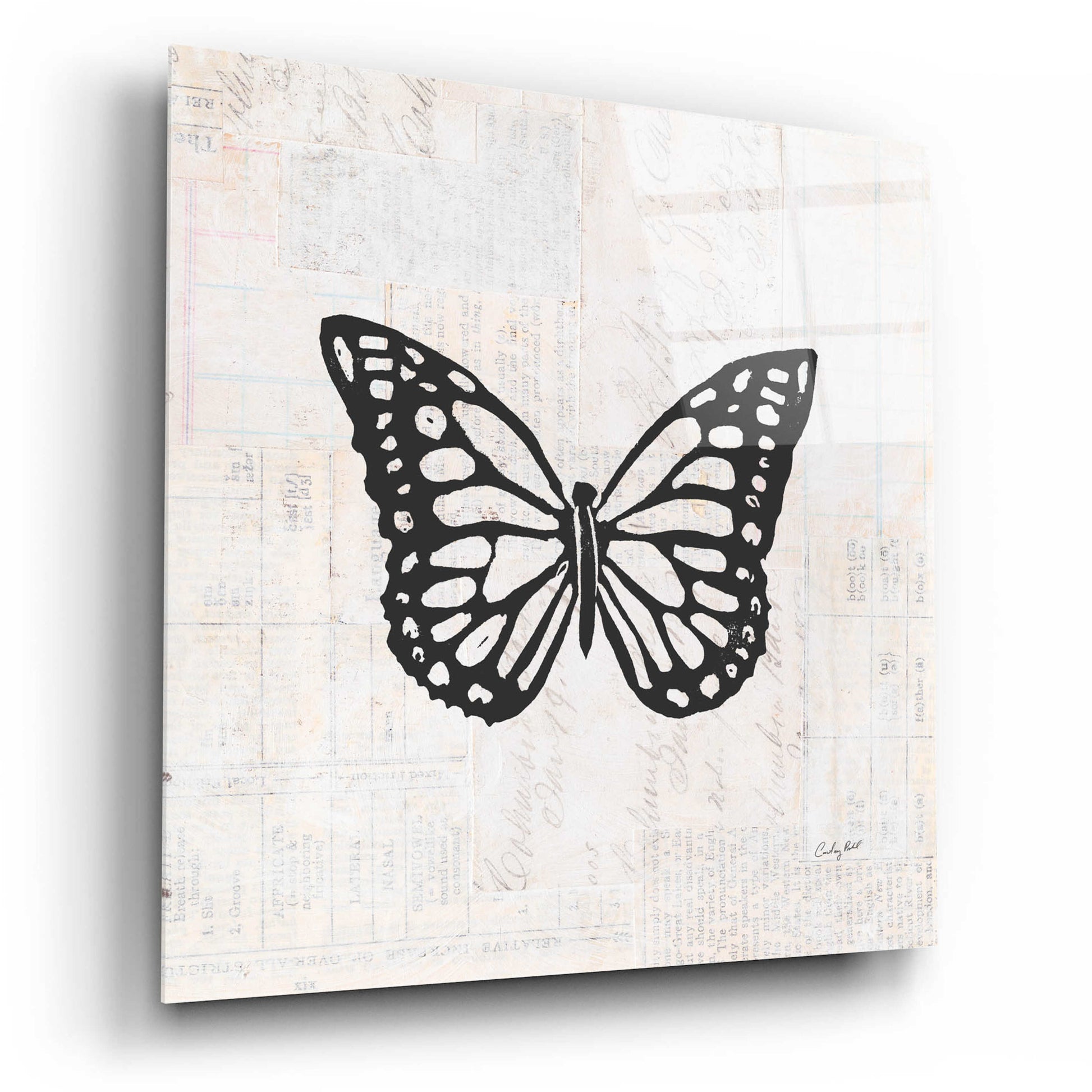 Epic Art 'Butterfly Stamp BW by Courtney Prahl, Acrylic Glass Wall Art,12x12