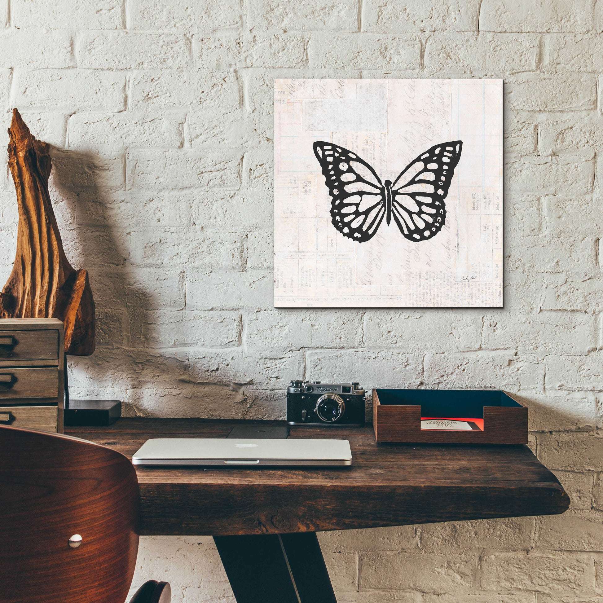 Epic Art 'Butterfly Stamp BW by Courtney Prahl, Acrylic Glass Wall Art,12x12