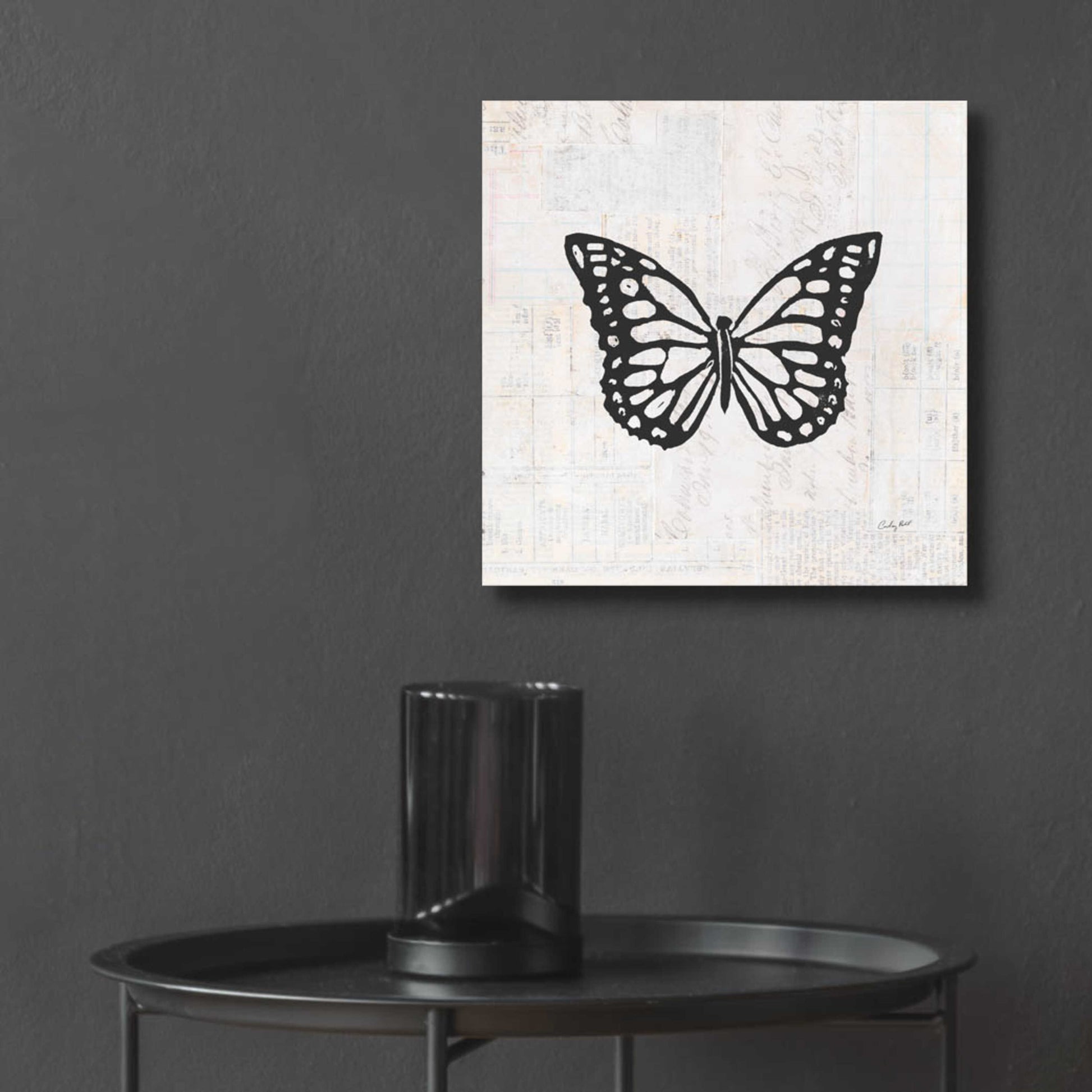 Epic Art 'Butterfly Stamp BW by Courtney Prahl, Acrylic Glass Wall Art,12x12