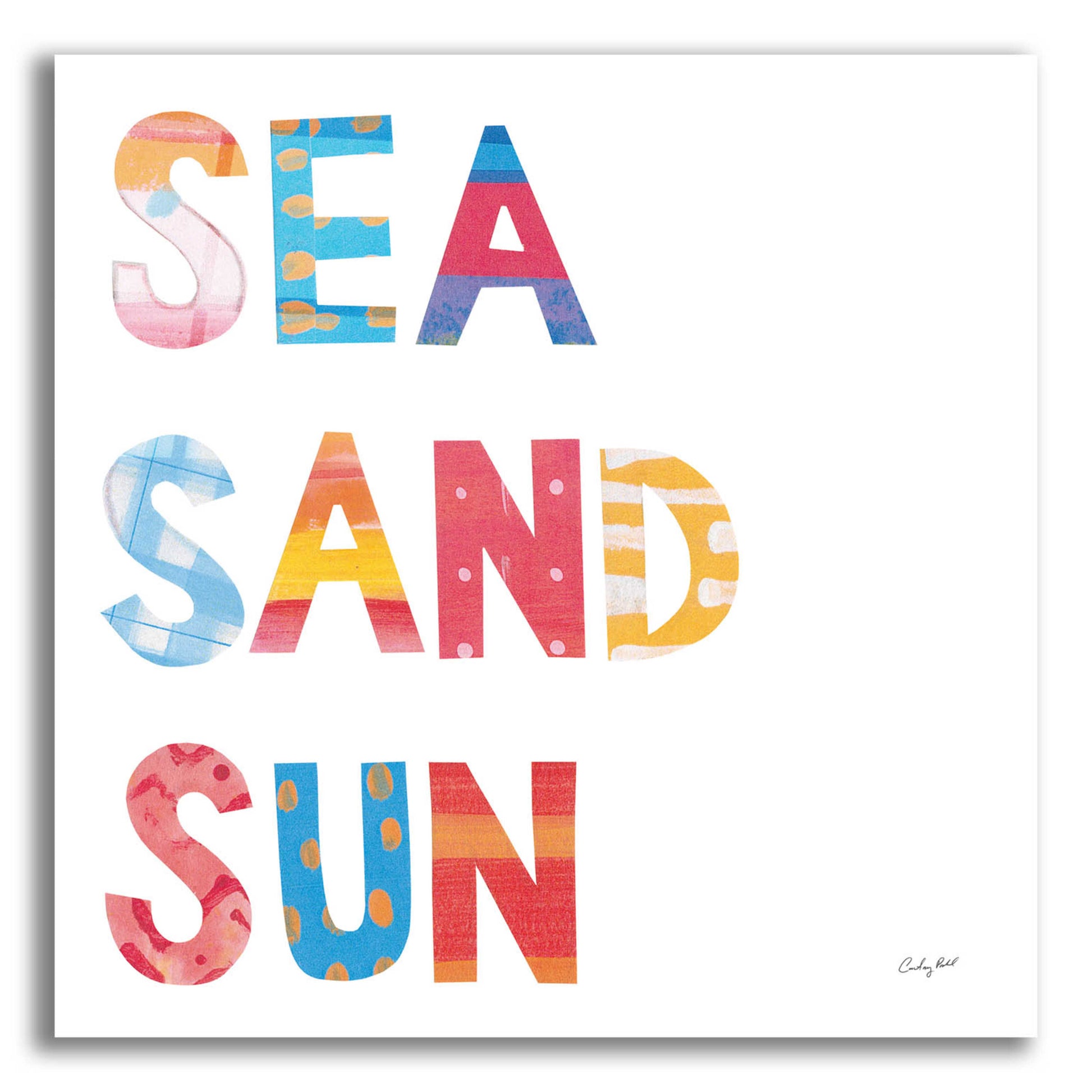 Epic Art 'Sea Sand Sun IV by Courtney Prahl, Acrylic Glass Wall Art,12x12