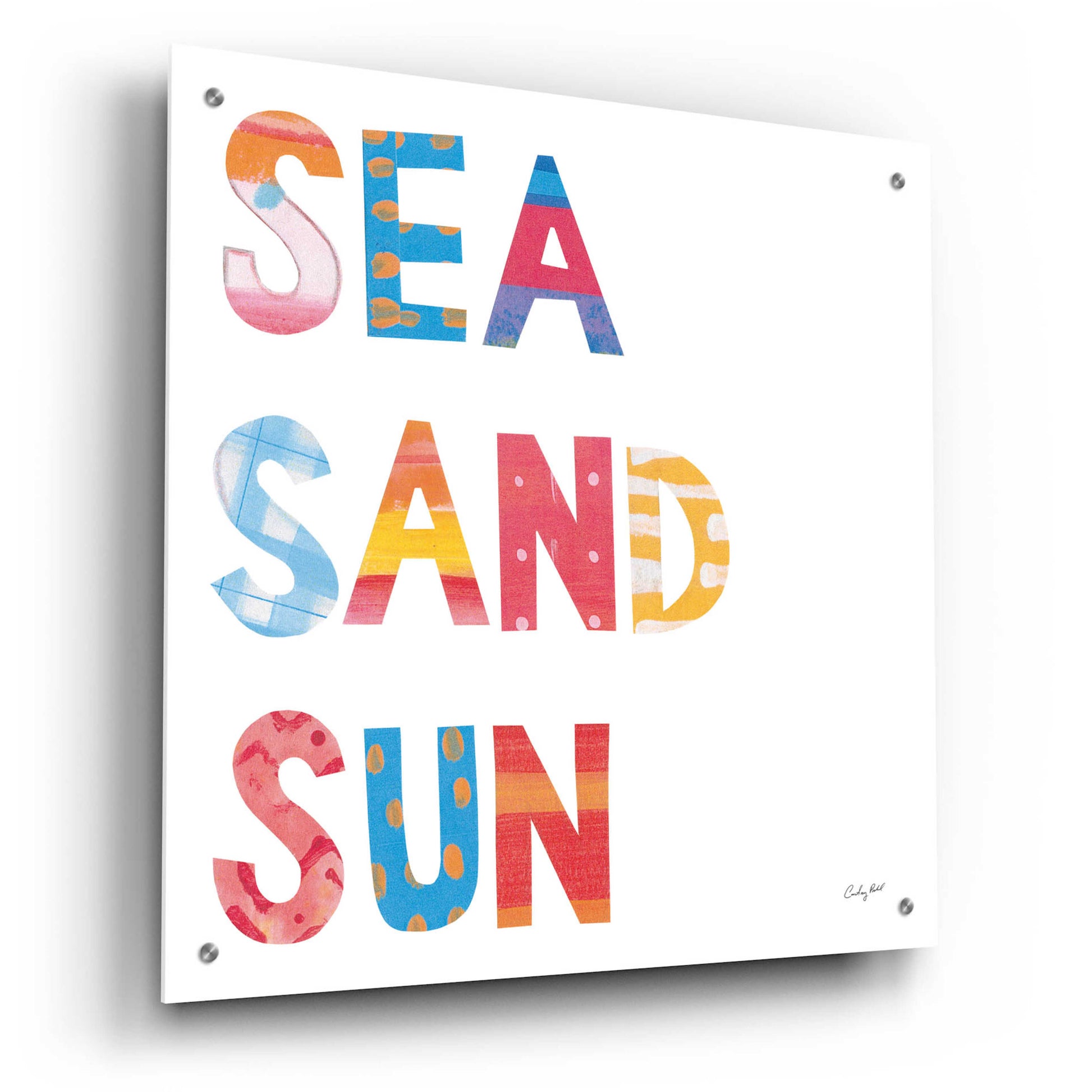 Epic Art 'Sea Sand Sun IV by Courtney Prahl, Acrylic Glass Wall Art,24x24