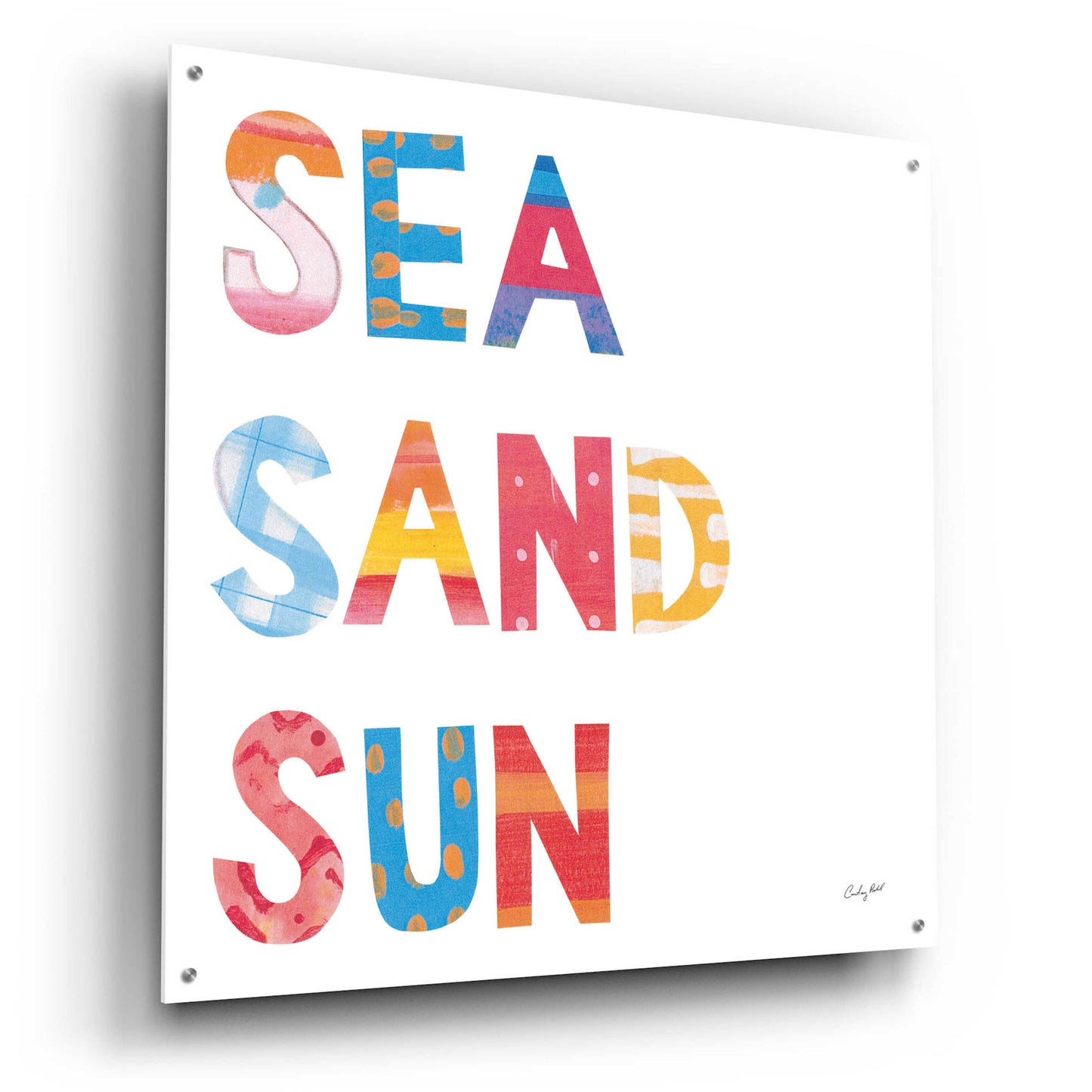 Epic Art 'Sea Sand Sun IV by Courtney Prahl, Acrylic Glass Wall Art,36x36