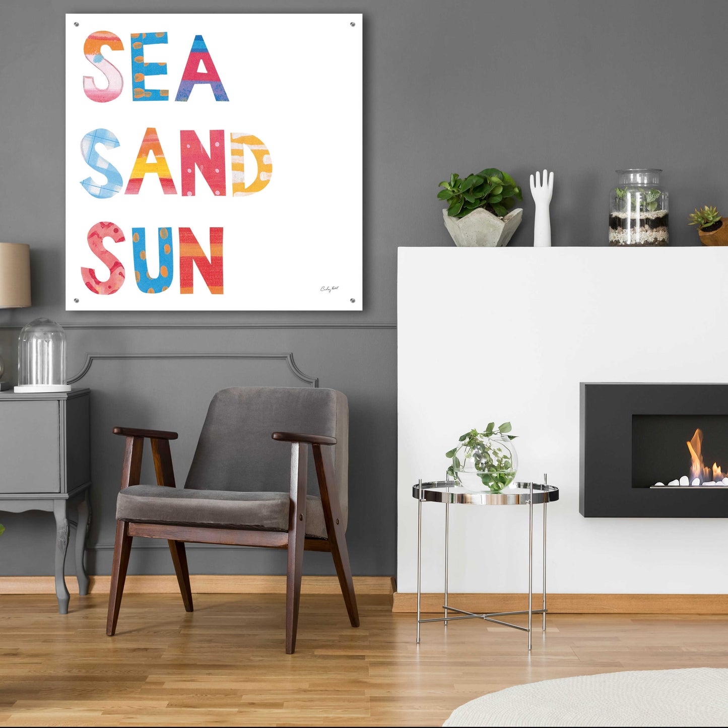 Epic Art 'Sea Sand Sun IV by Courtney Prahl, Acrylic Glass Wall Art,36x36