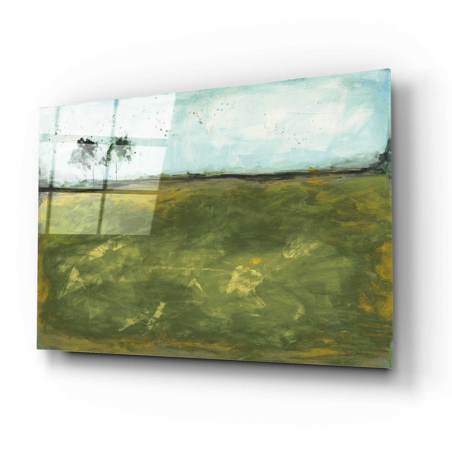 Epic Art 'Over the Meadow Green by Courtney Prahl, Acrylic Glass Wall Art,16x12