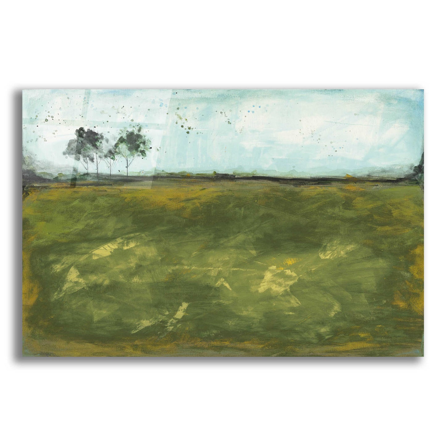 Epic Art 'Over the Meadow Green by Courtney Prahl, Acrylic Glass Wall Art,16x12