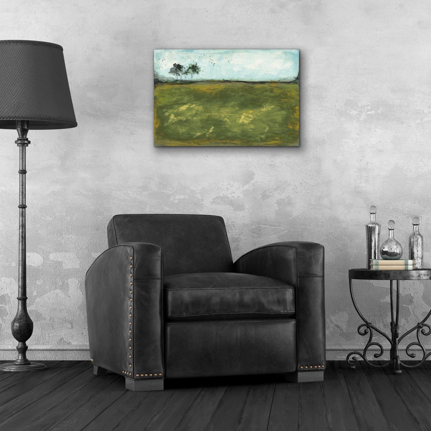 Epic Art 'Over the Meadow Green by Courtney Prahl, Acrylic Glass Wall Art,24x16