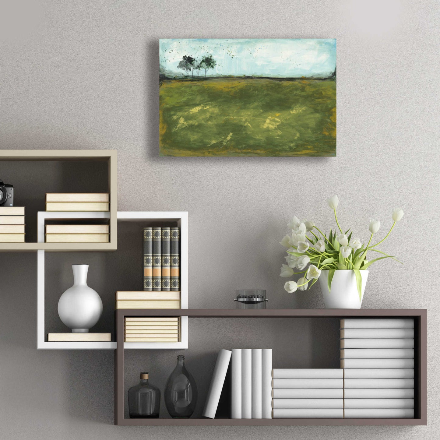 Epic Art 'Over the Meadow Green by Courtney Prahl, Acrylic Glass Wall Art,24x16