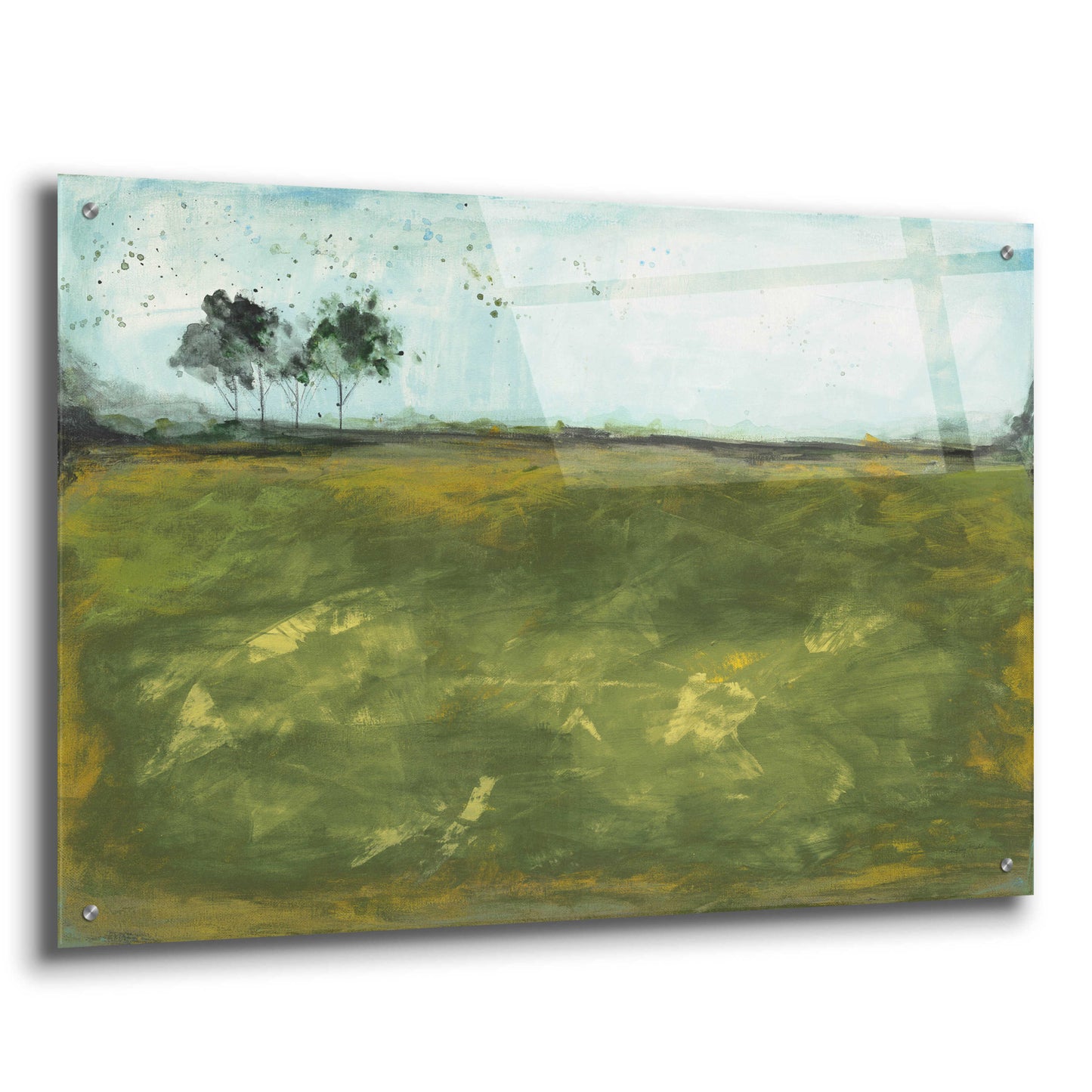 Epic Art 'Over the Meadow Green by Courtney Prahl, Acrylic Glass Wall Art,36x24