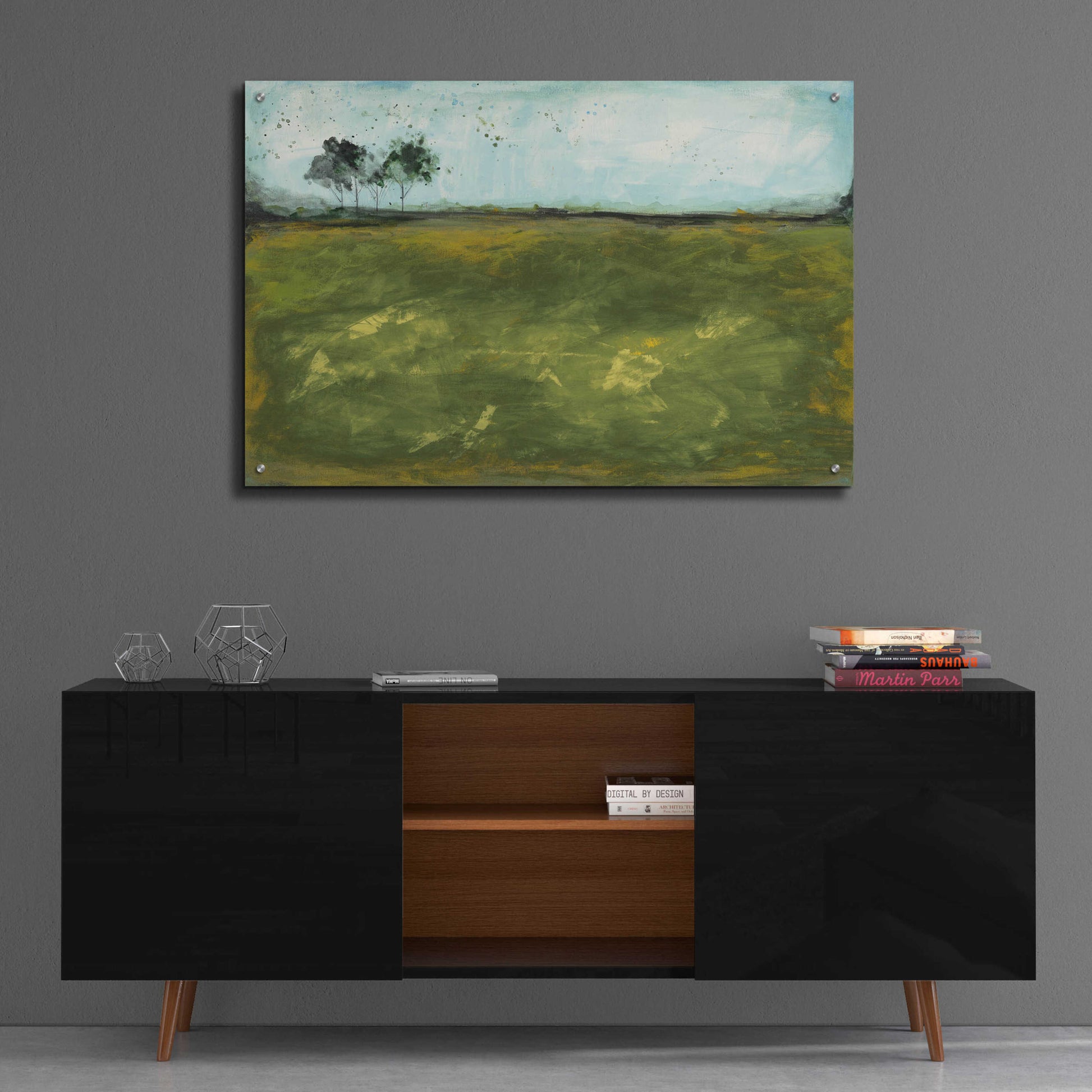 Epic Art 'Over the Meadow Green by Courtney Prahl, Acrylic Glass Wall Art,36x24