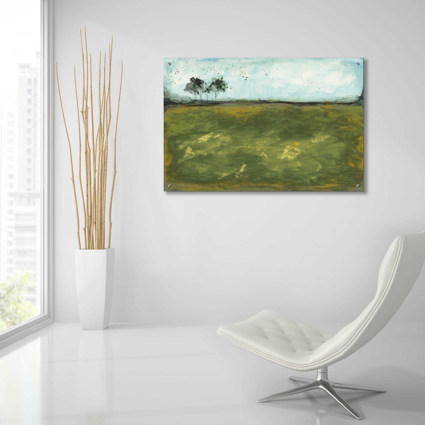 Epic Art 'Over the Meadow Green by Courtney Prahl, Acrylic Glass Wall Art,36x24