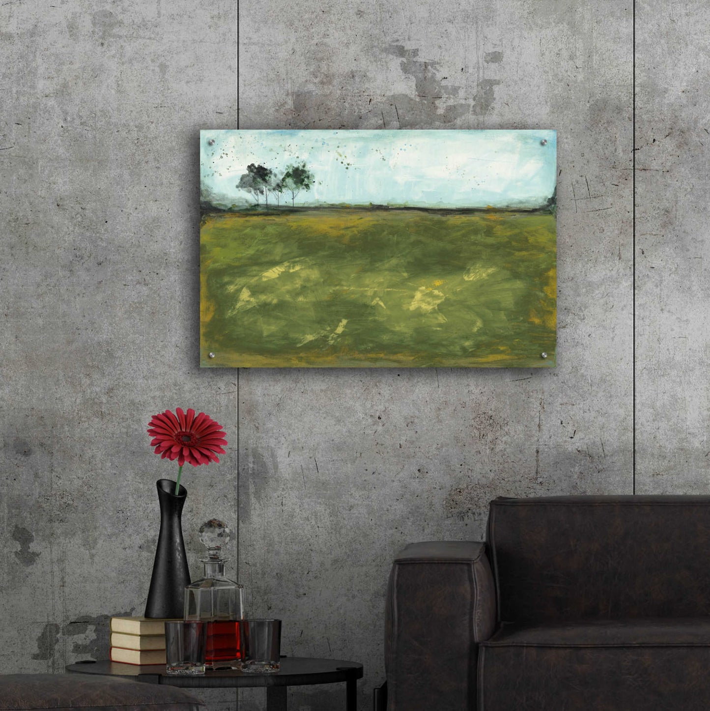 Epic Art 'Over the Meadow Green by Courtney Prahl, Acrylic Glass Wall Art,36x24