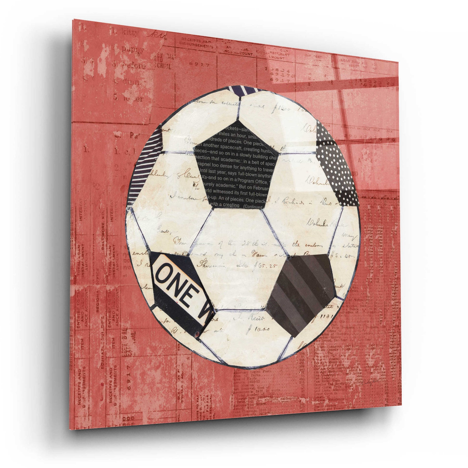 Epic Art 'Play Ball III Red by Courtney Prahl, Acrylic Glass Wall Art,12x12