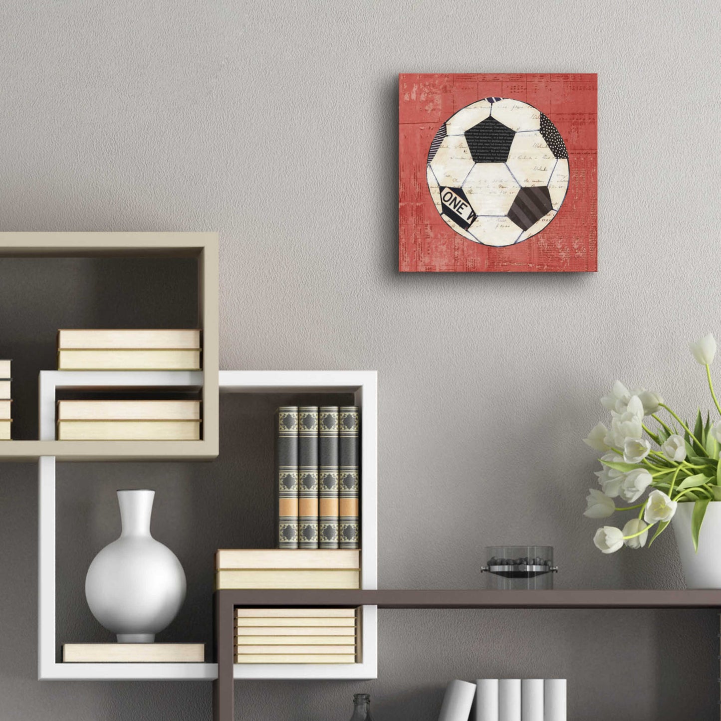 Epic Art 'Play Ball III Red by Courtney Prahl, Acrylic Glass Wall Art,12x12