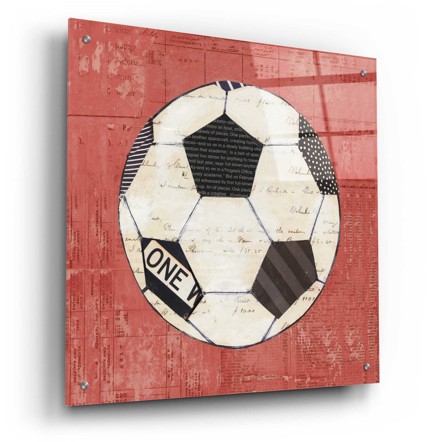 Epic Art 'Play Ball III Red by Courtney Prahl, Acrylic Glass Wall Art,24x24