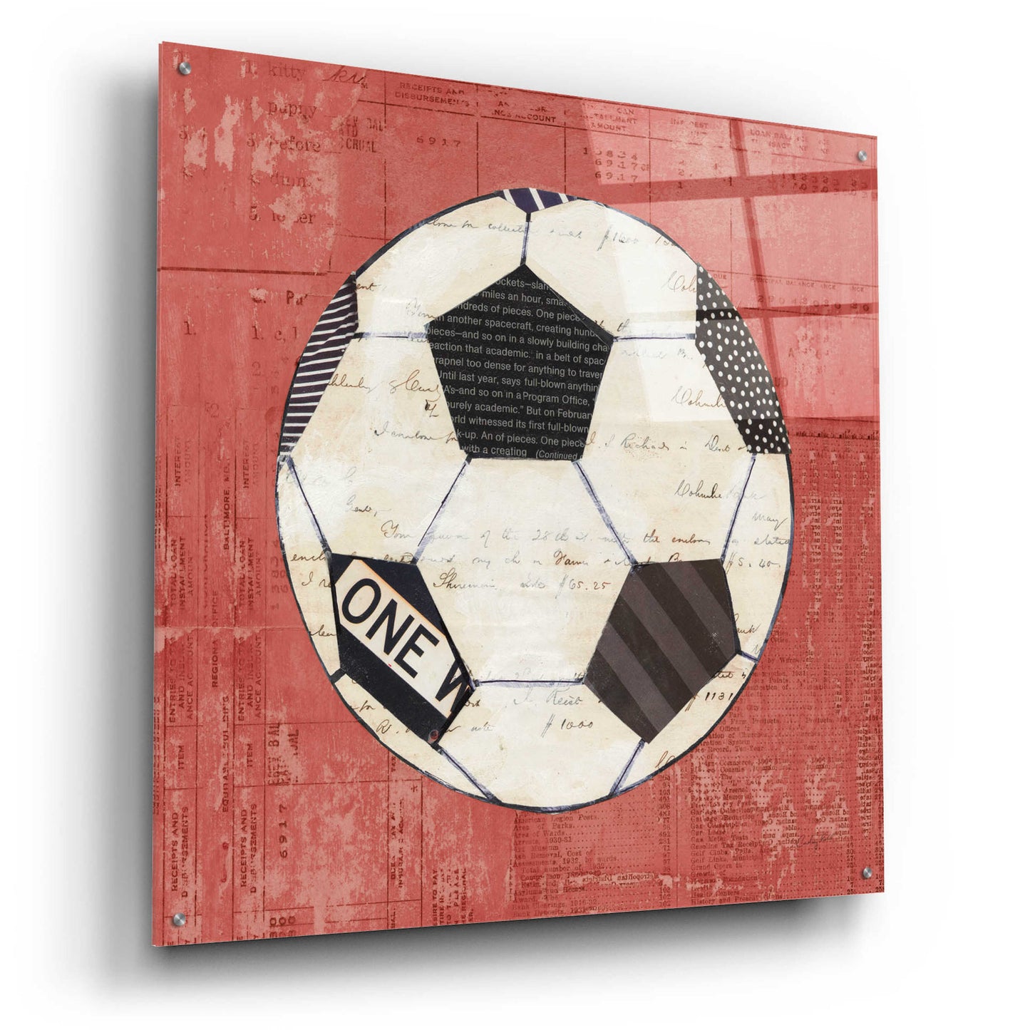 Epic Art 'Play Ball III Red by Courtney Prahl, Acrylic Glass Wall Art,36x36