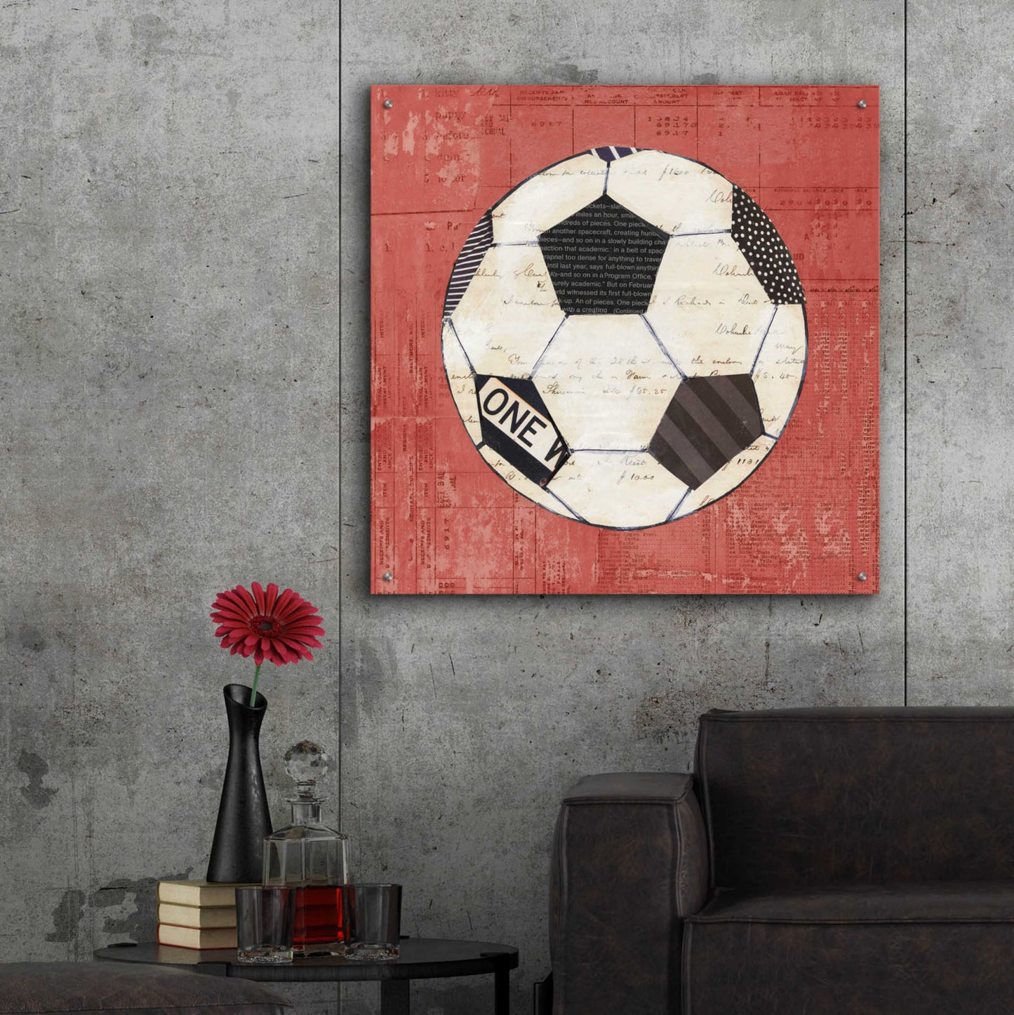 Epic Art 'Play Ball III Red by Courtney Prahl, Acrylic Glass Wall Art,36x36