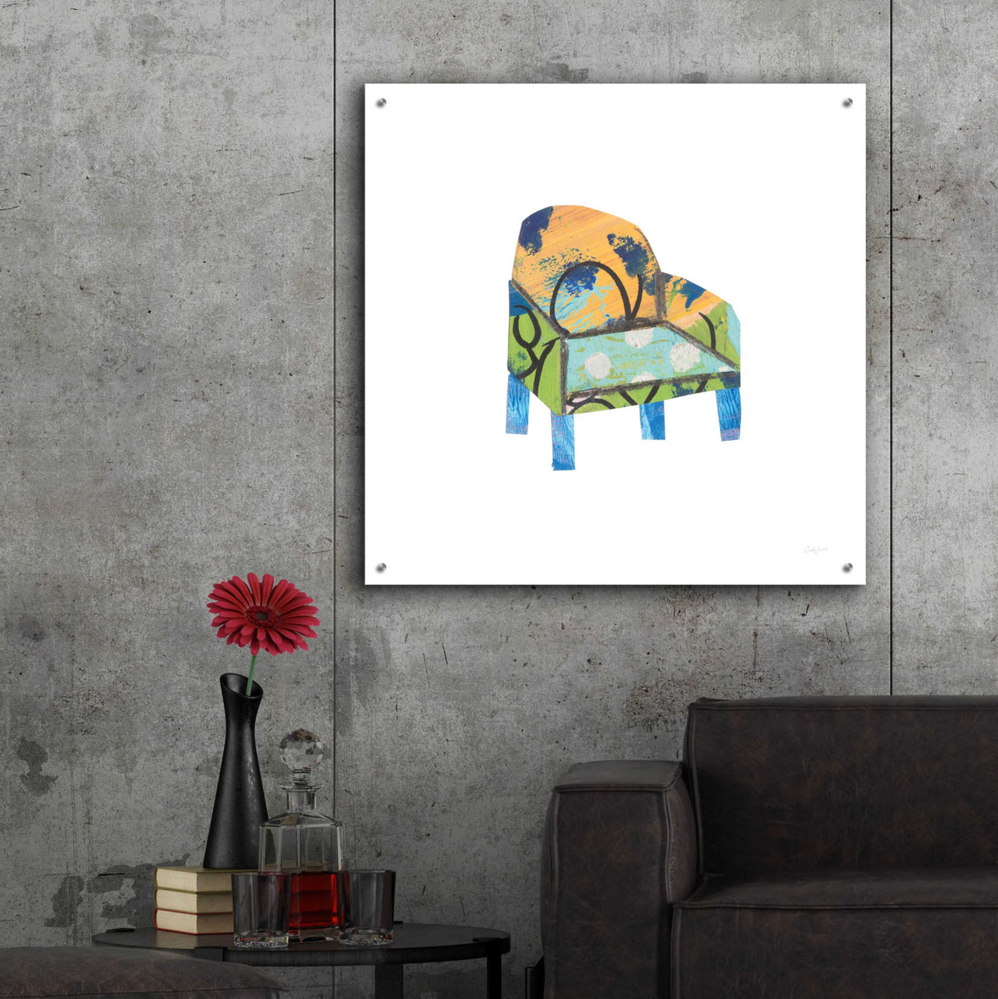 Epic Art 'Mod Chairs II by Courtney Prahl, Acrylic Glass Wall Art,36x36