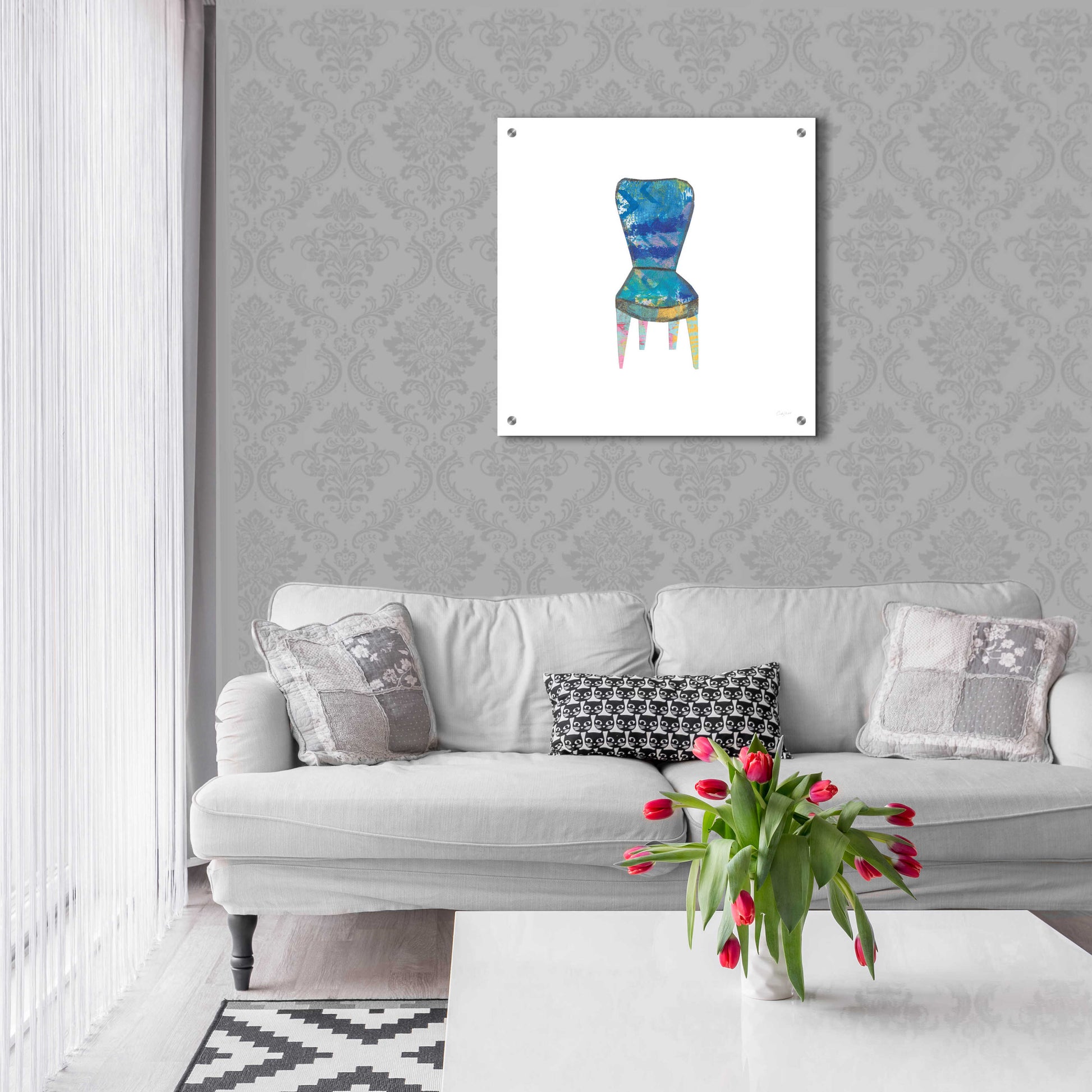 Epic Art 'Mod Chairs VI by Courtney Prahl, Acrylic Glass Wall Art,24x24