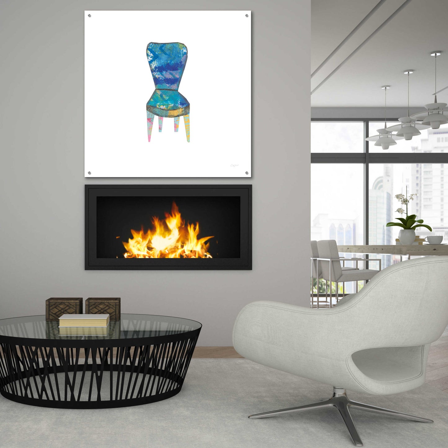 Epic Art 'Mod Chairs VI by Courtney Prahl, Acrylic Glass Wall Art,36x36