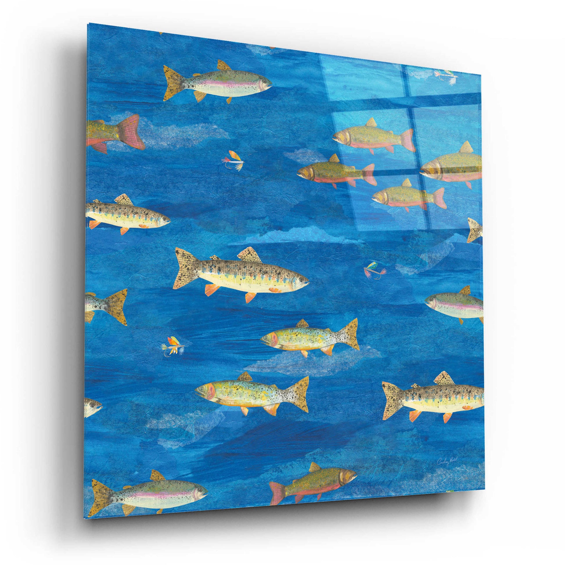 Epic Art 'Angling in The Stream Pattern I by Courtney Prahl, Acrylic Glass Wall Art,12x12