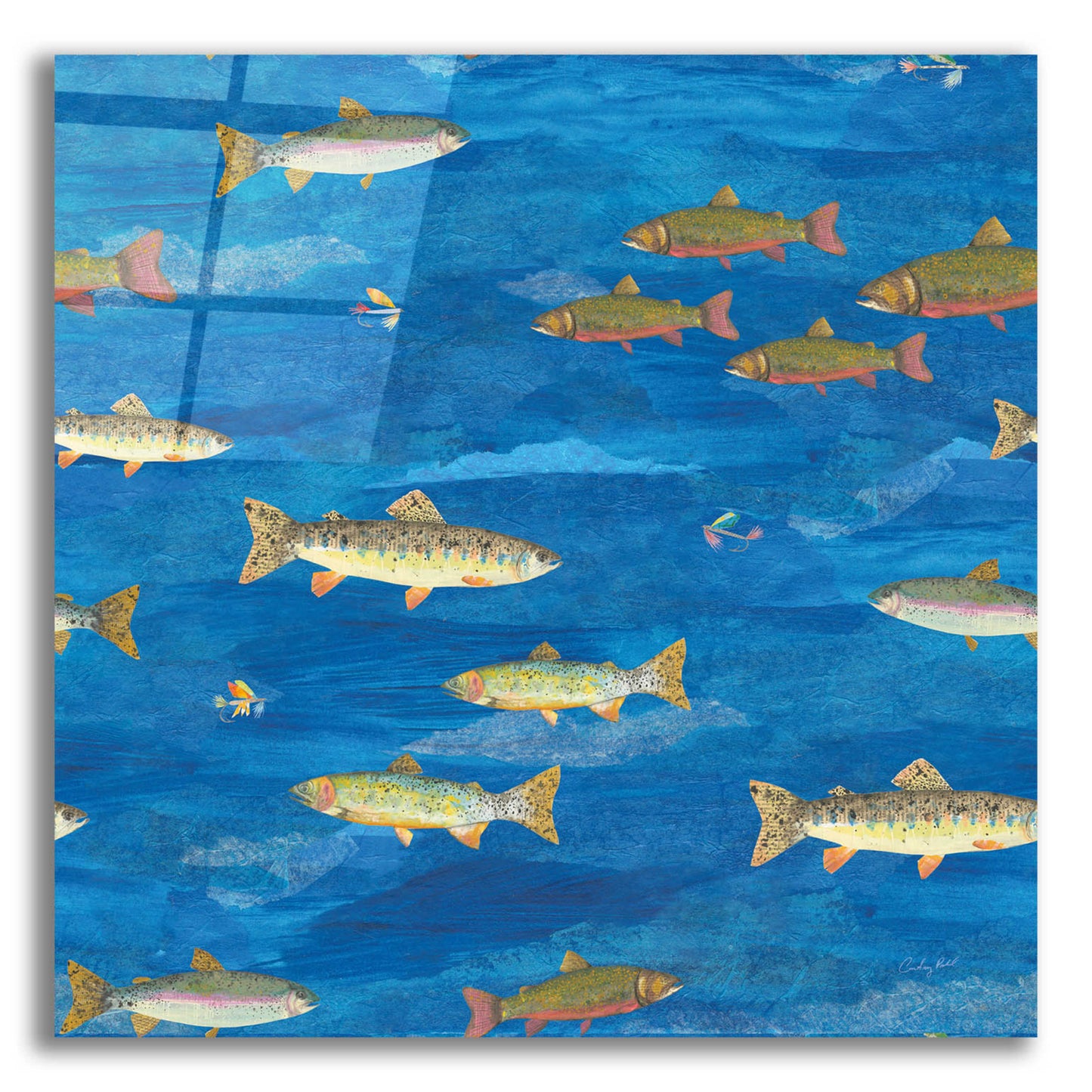 Epic Art 'Angling in The Stream Pattern I by Courtney Prahl, Acrylic Glass Wall Art,12x12