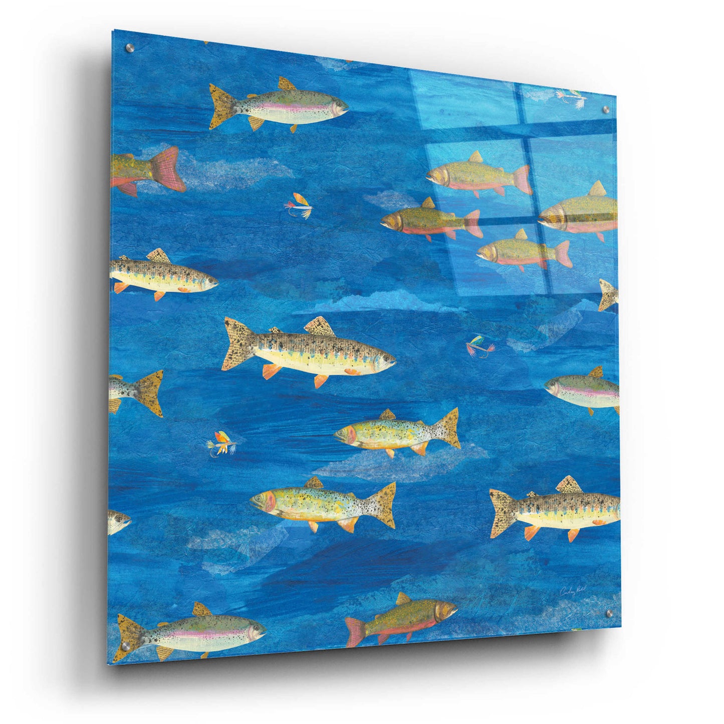 Epic Art 'Angling in The Stream Pattern I by Courtney Prahl, Acrylic Glass Wall Art,36x36