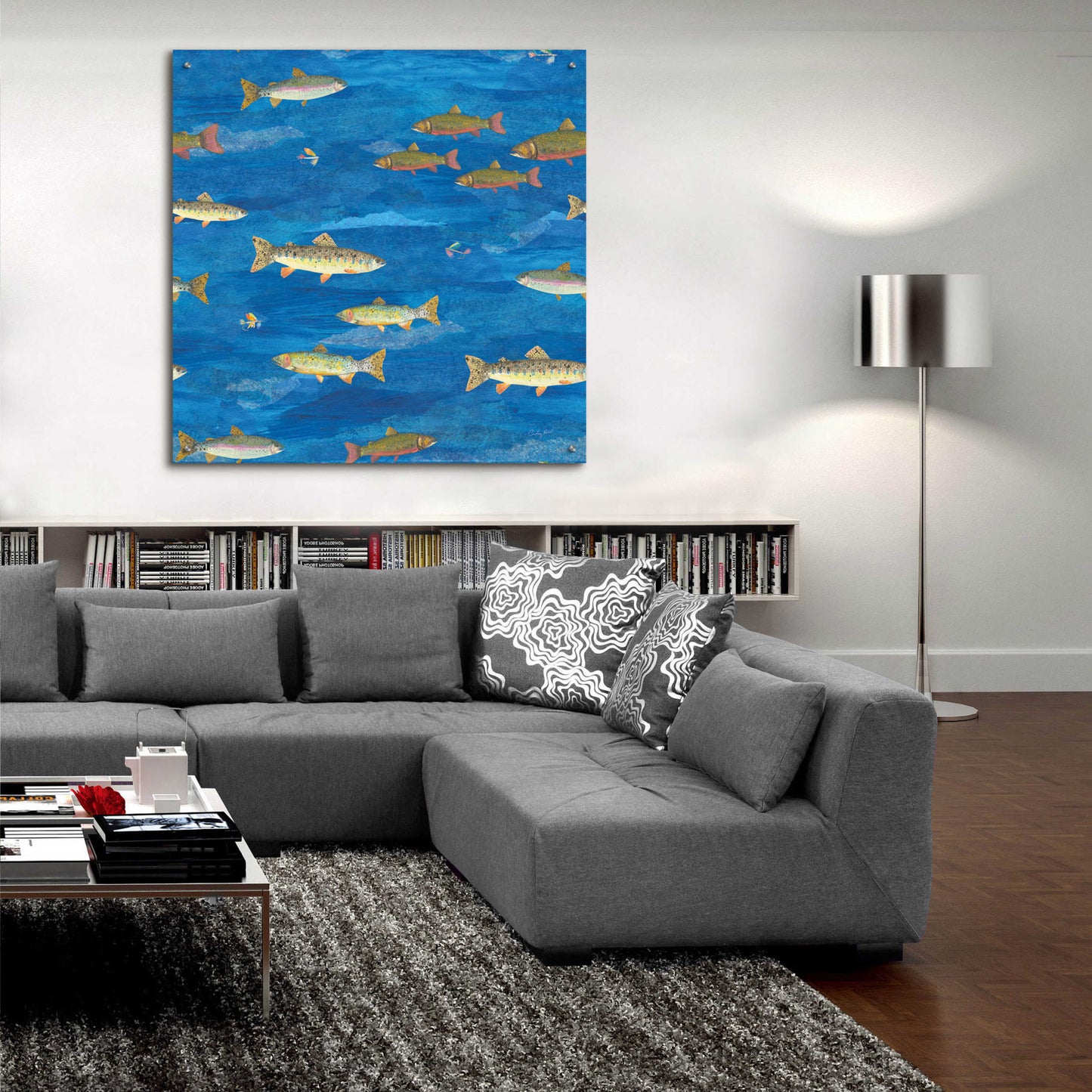 Epic Art 'Angling in The Stream Pattern I by Courtney Prahl, Acrylic Glass Wall Art,36x36