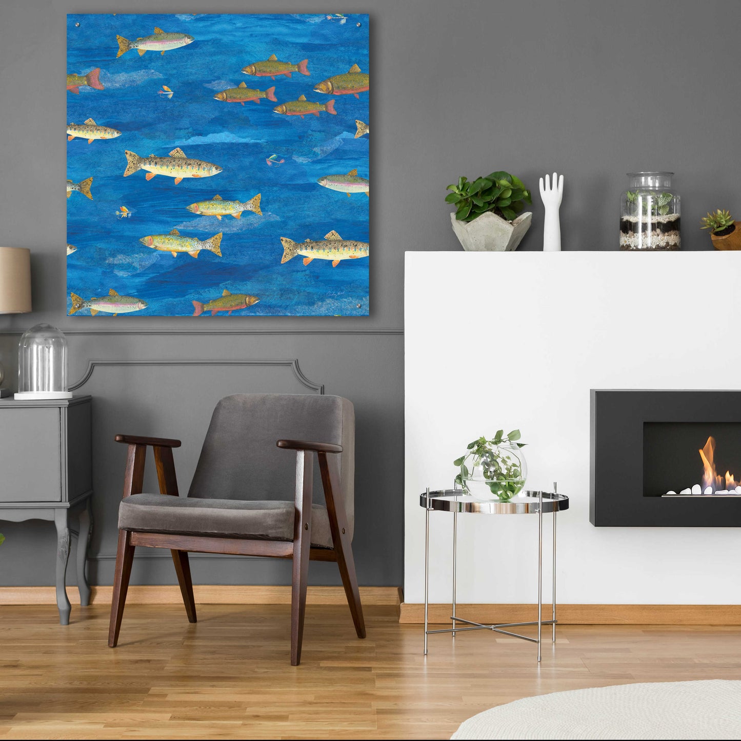 Epic Art 'Angling in The Stream Pattern I by Courtney Prahl, Acrylic Glass Wall Art,36x36