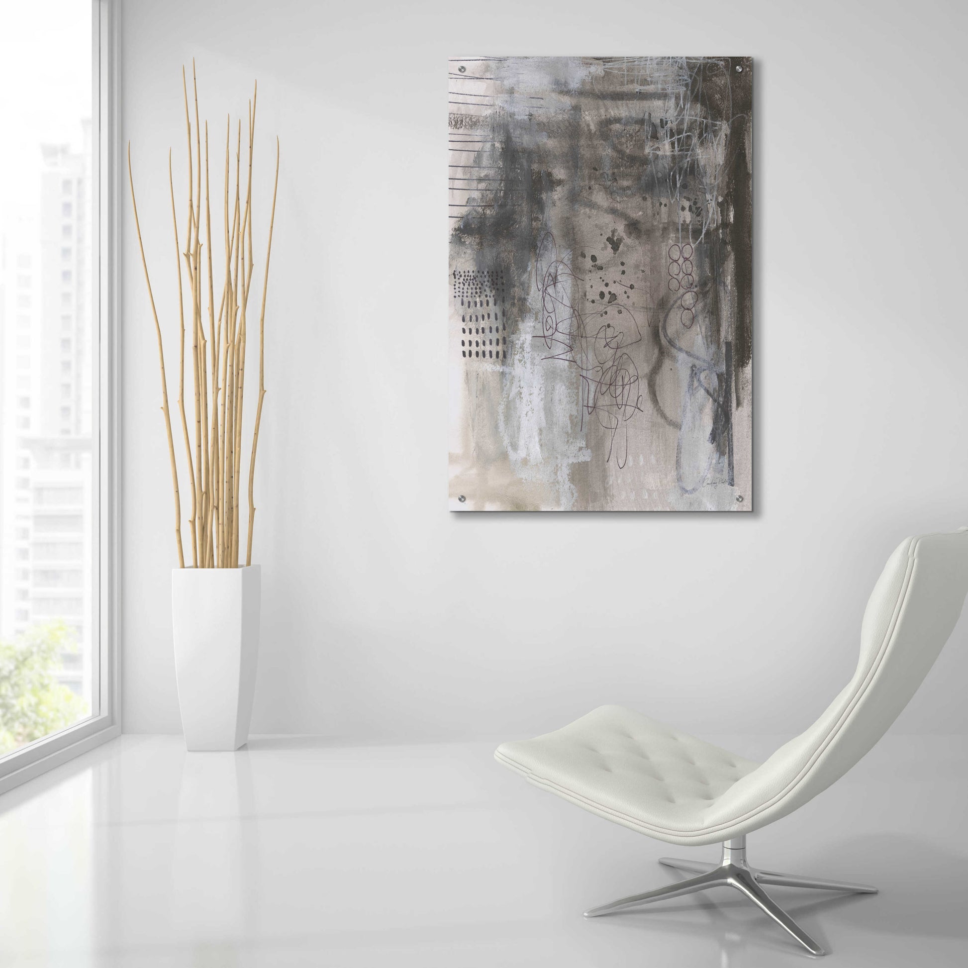 Epic Art 'Gray Matter I by Courtney Prahl, Acrylic Glass Wall Art,24x36