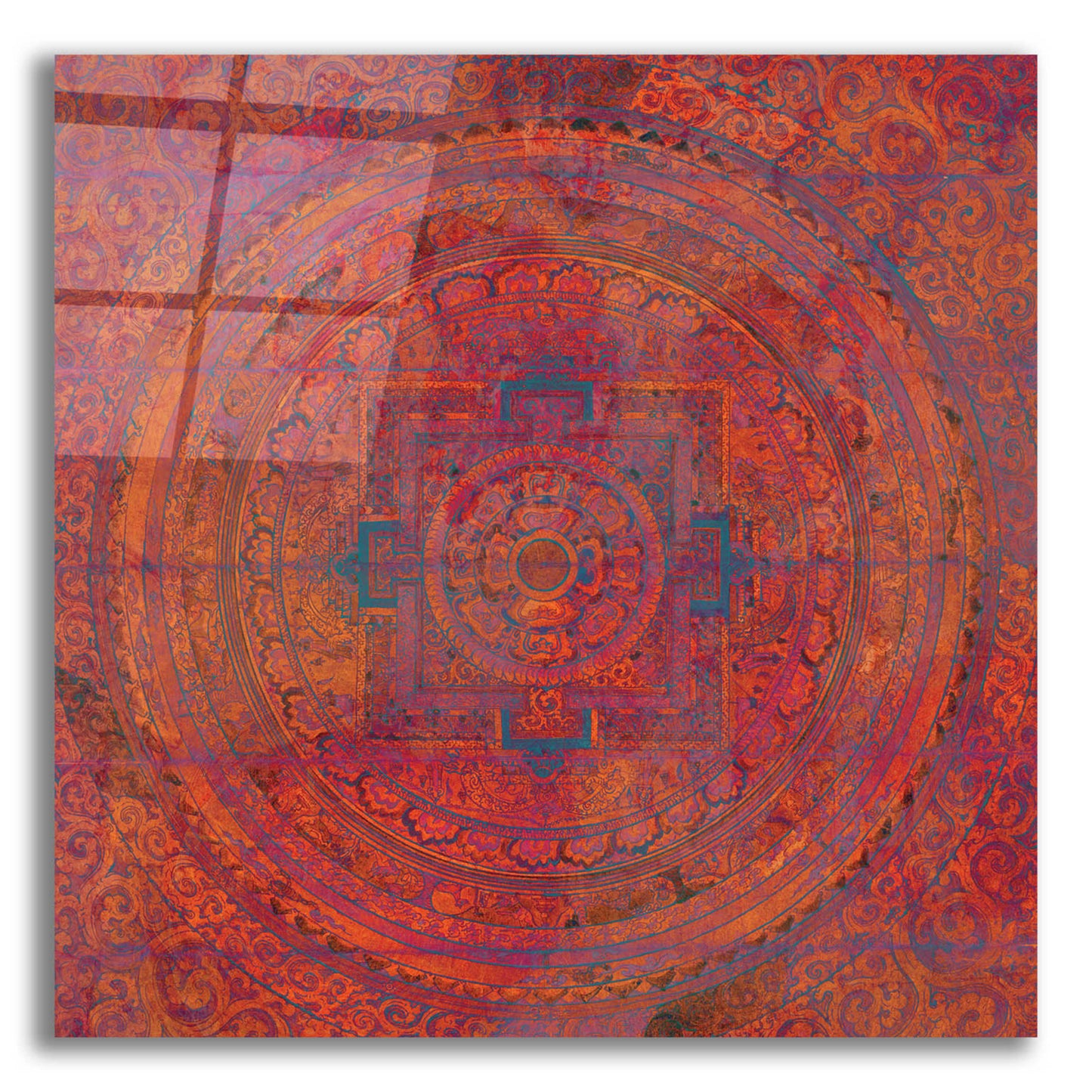 Epic Art 'Modern Vintage Meditation Mandala' by Elena Ray, Acrylic Glass Wall Art