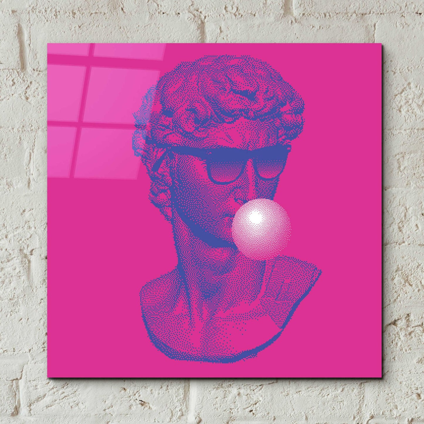 Epic Art 'Michelangelos Pixel David' by Epic Portfolio, Acrylic Glass Wall Art,12x12