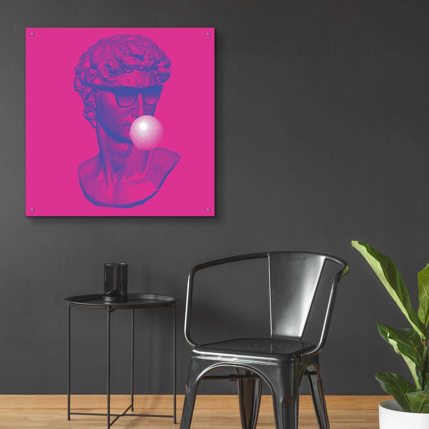 Epic Art 'Michelangelos Pixel David' by Epic Portfolio, Acrylic Glass Wall Art,36x36