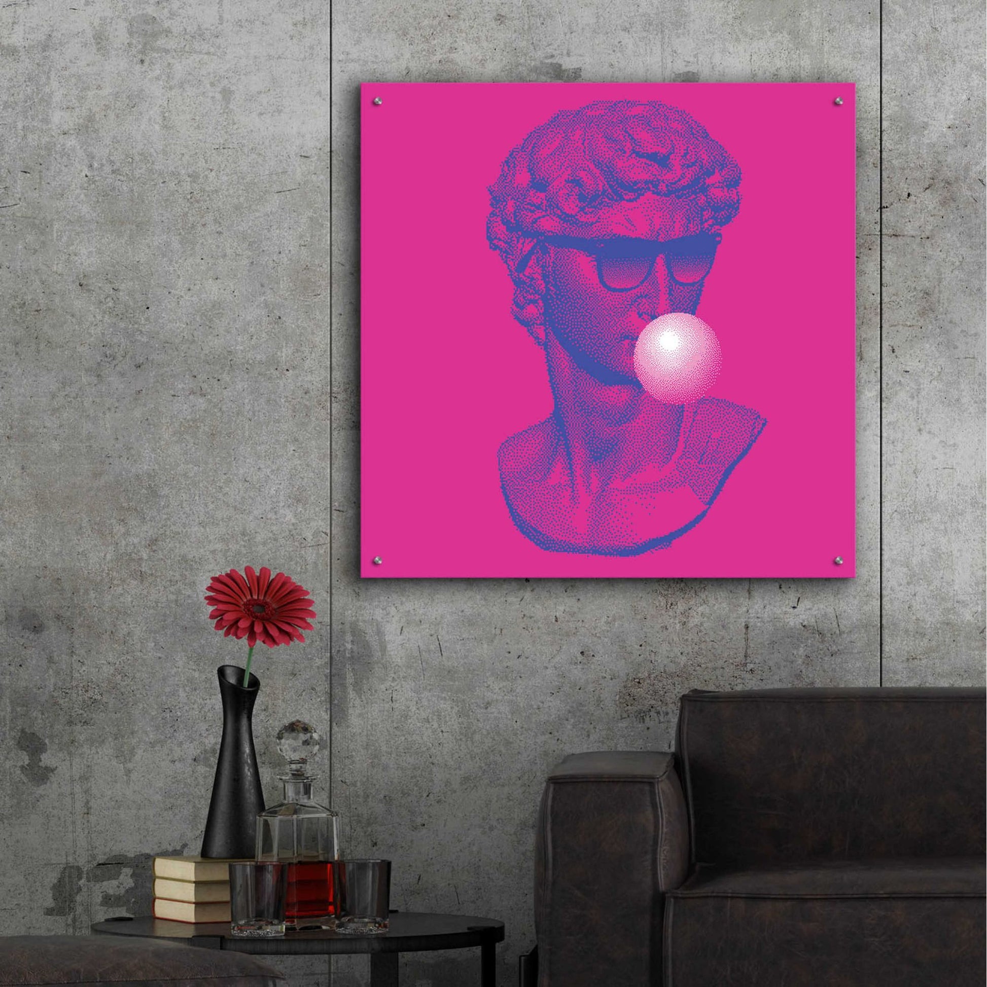 Epic Art 'Michelangelos Pixel David' by Epic Portfolio, Acrylic Glass Wall Art,36x36