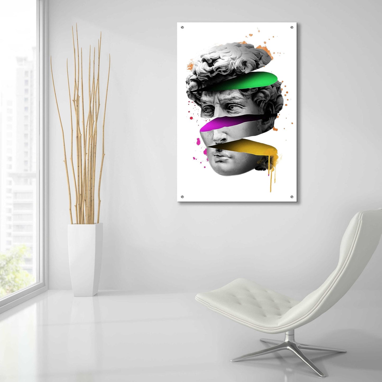 Epic Art 'Michelangelo David Sliced' by Epic Portfolio, Acrylic Glass Wall Art,24x36