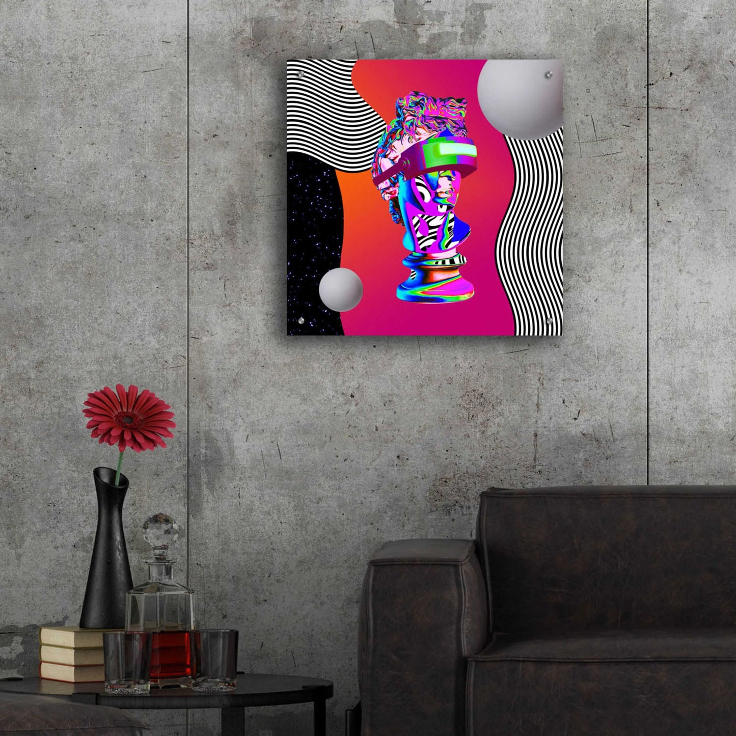 Epic Art 'Cyberpunk David ' by Epic Portfolio, Acrylic Glass Wall Art,24x24