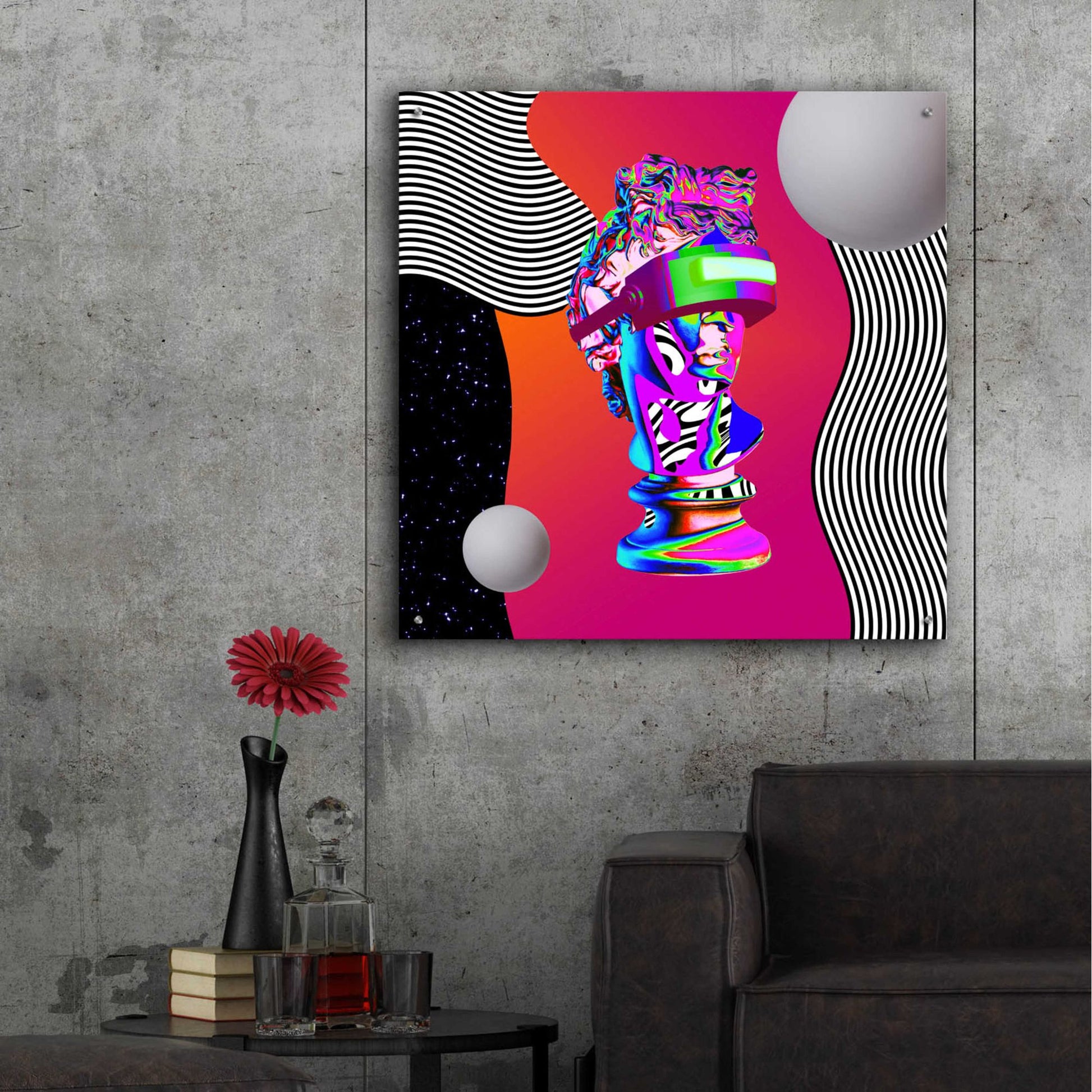 Epic Art 'Cyberpunk David ' by Epic Portfolio, Acrylic Glass Wall Art,36x36