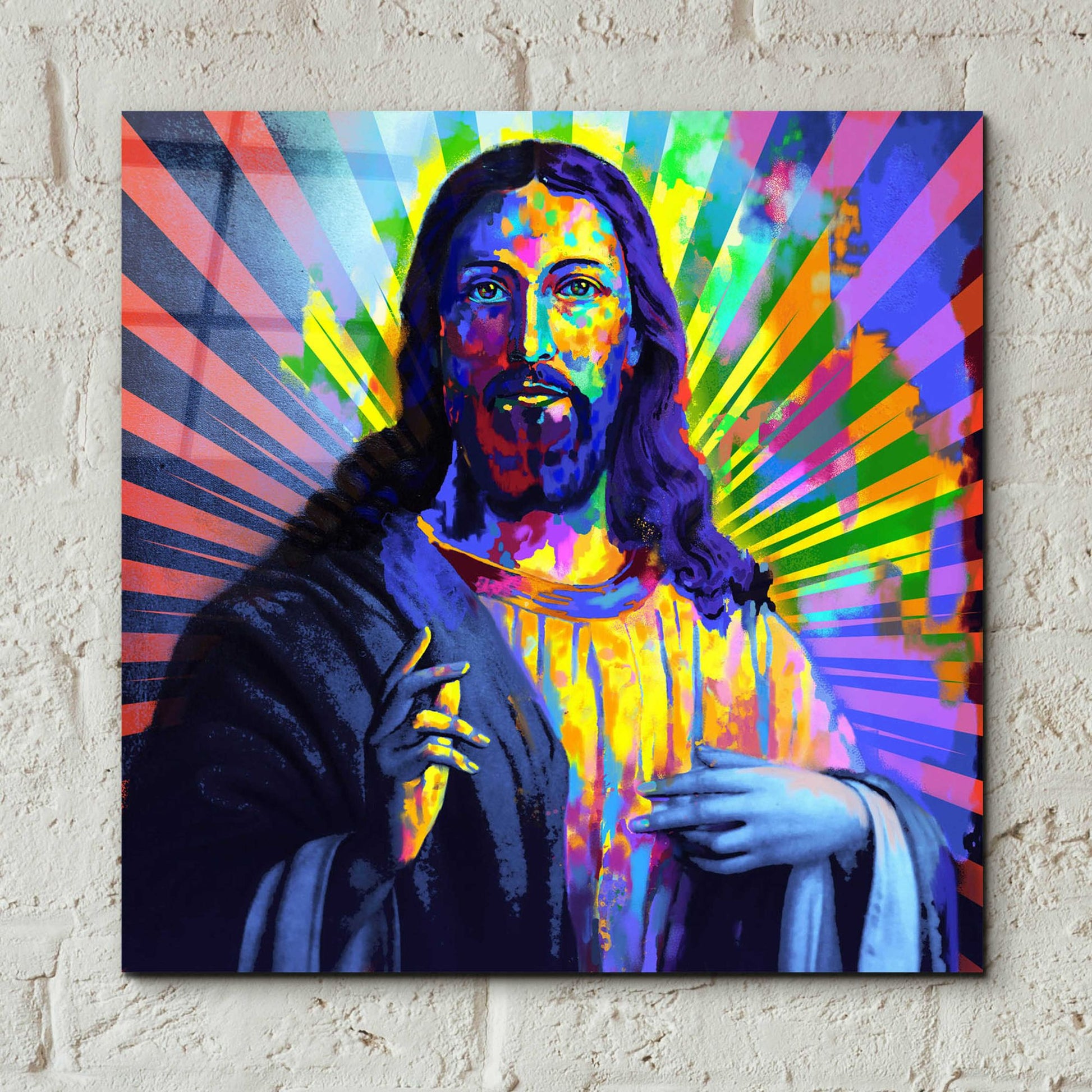 Epic Art 'Colorful Christ I' by Epic Art Portfolio, Acrylic Glass Wall Art,12x12