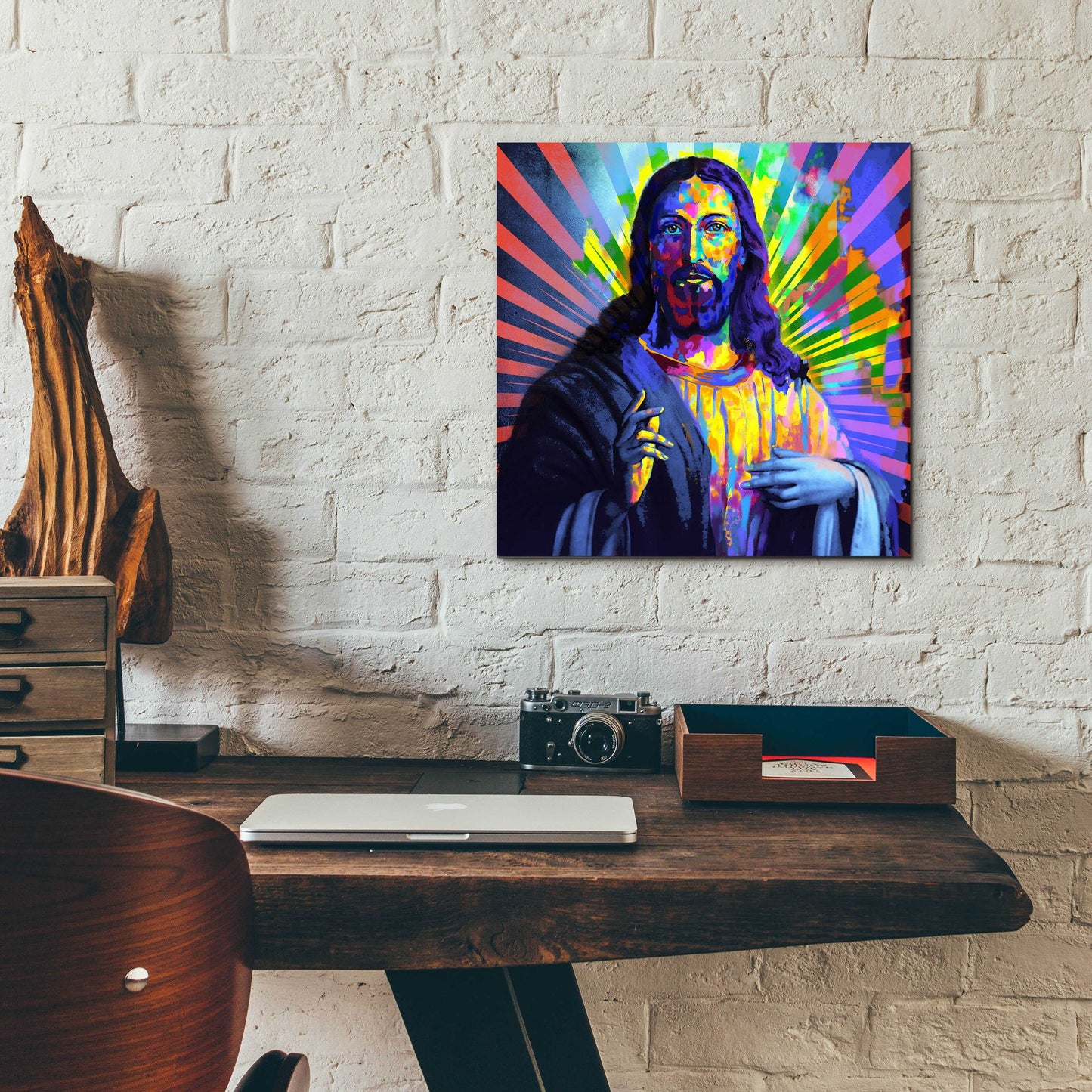 Epic Art 'Colorful Christ I' by Epic Art Portfolio, Acrylic Glass Wall Art,12x12