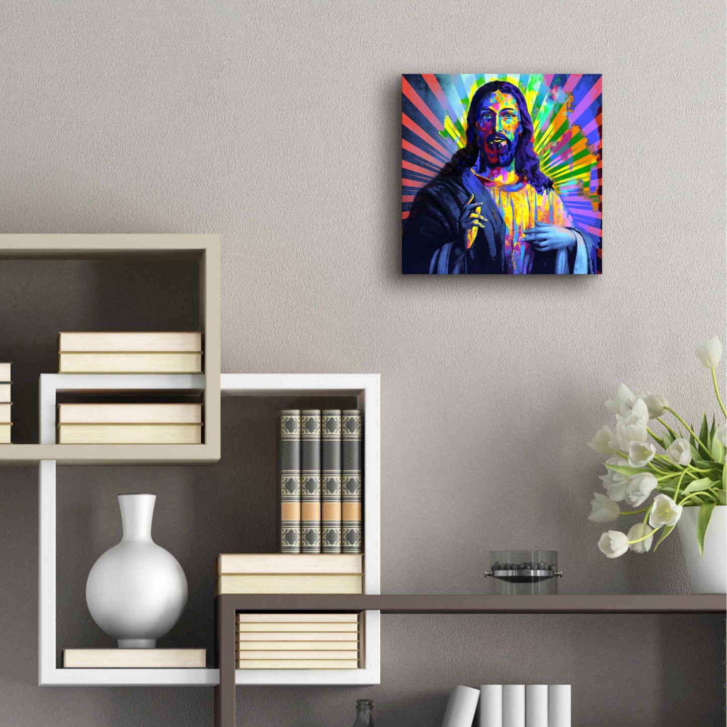 Epic Art 'Colorful Christ I' by Epic Art Portfolio, Acrylic Glass Wall Art,12x12