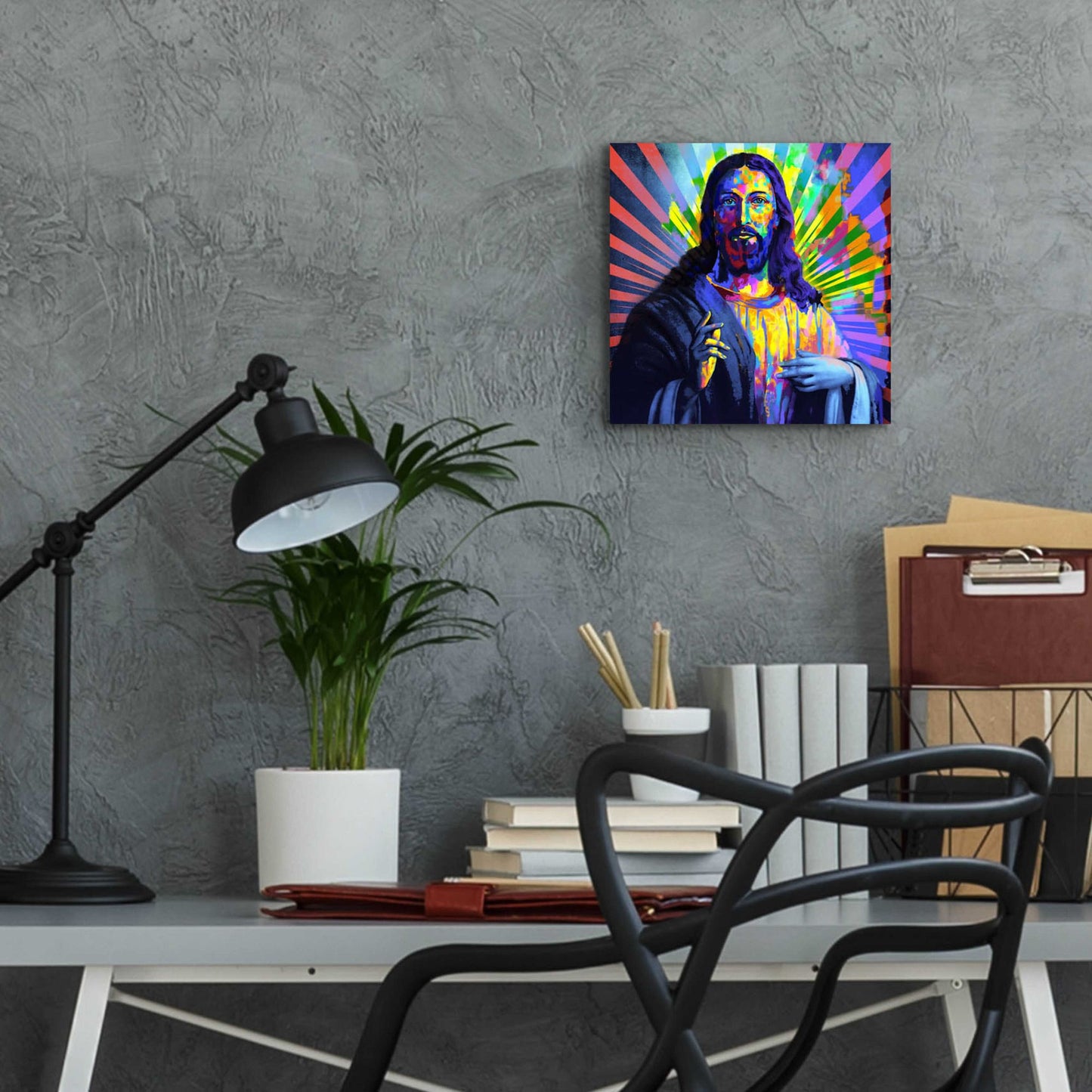 Epic Art 'Colorful Christ I' by Epic Art Portfolio, Acrylic Glass Wall Art,12x12