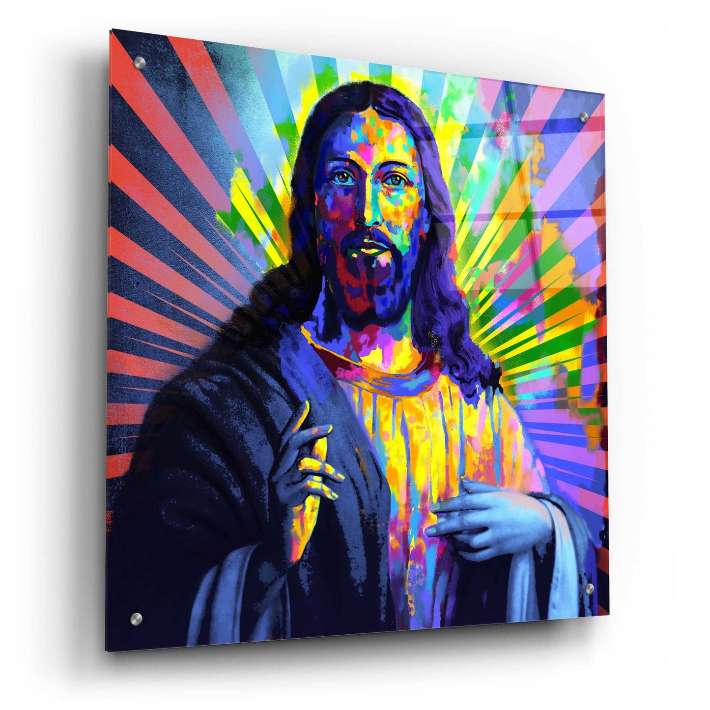 Epic Art 'Colorful Christ I' by Epic Art Portfolio, Acrylic Glass Wall Art,24x24