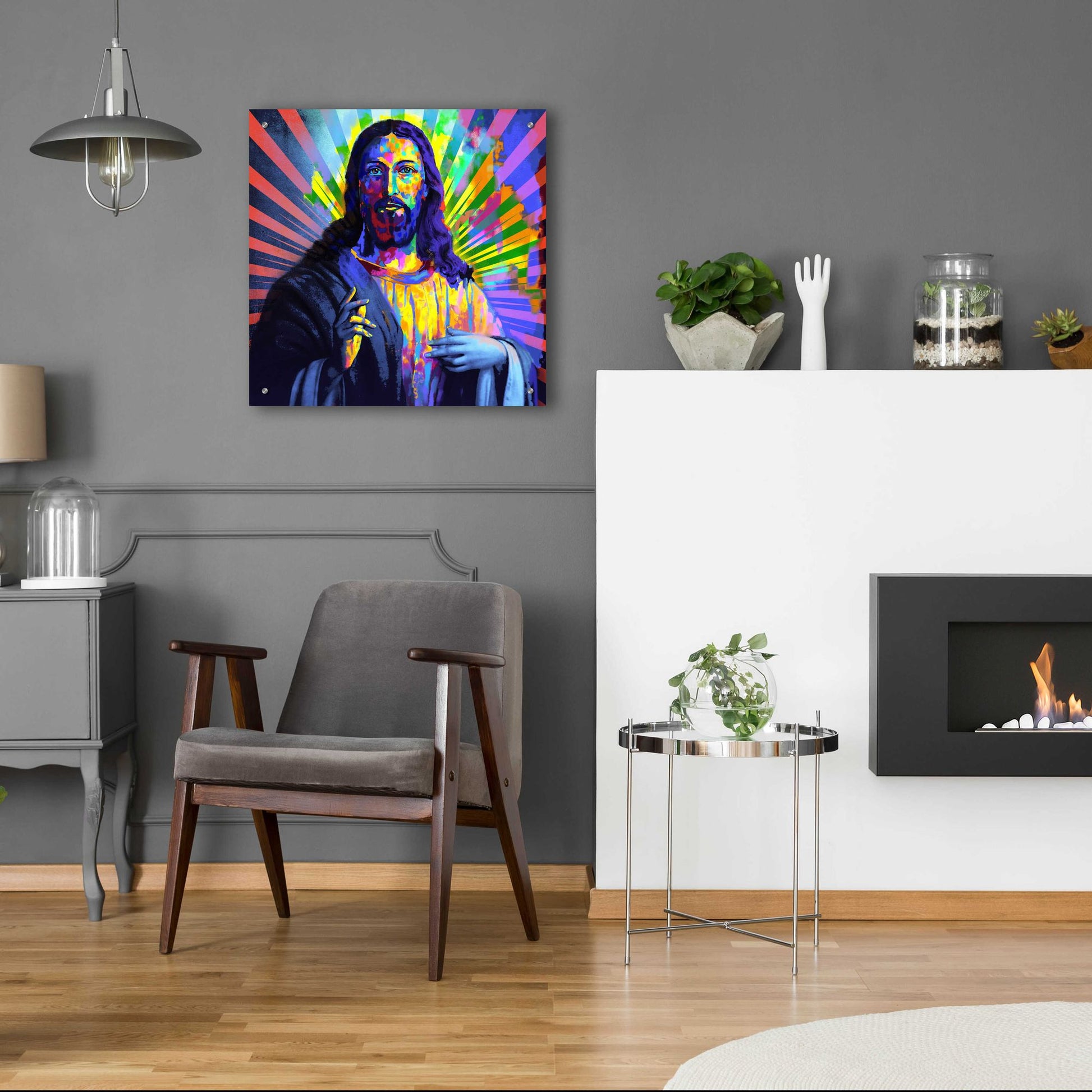 Epic Art 'Colorful Christ I' by Epic Art Portfolio, Acrylic Glass Wall Art,24x24