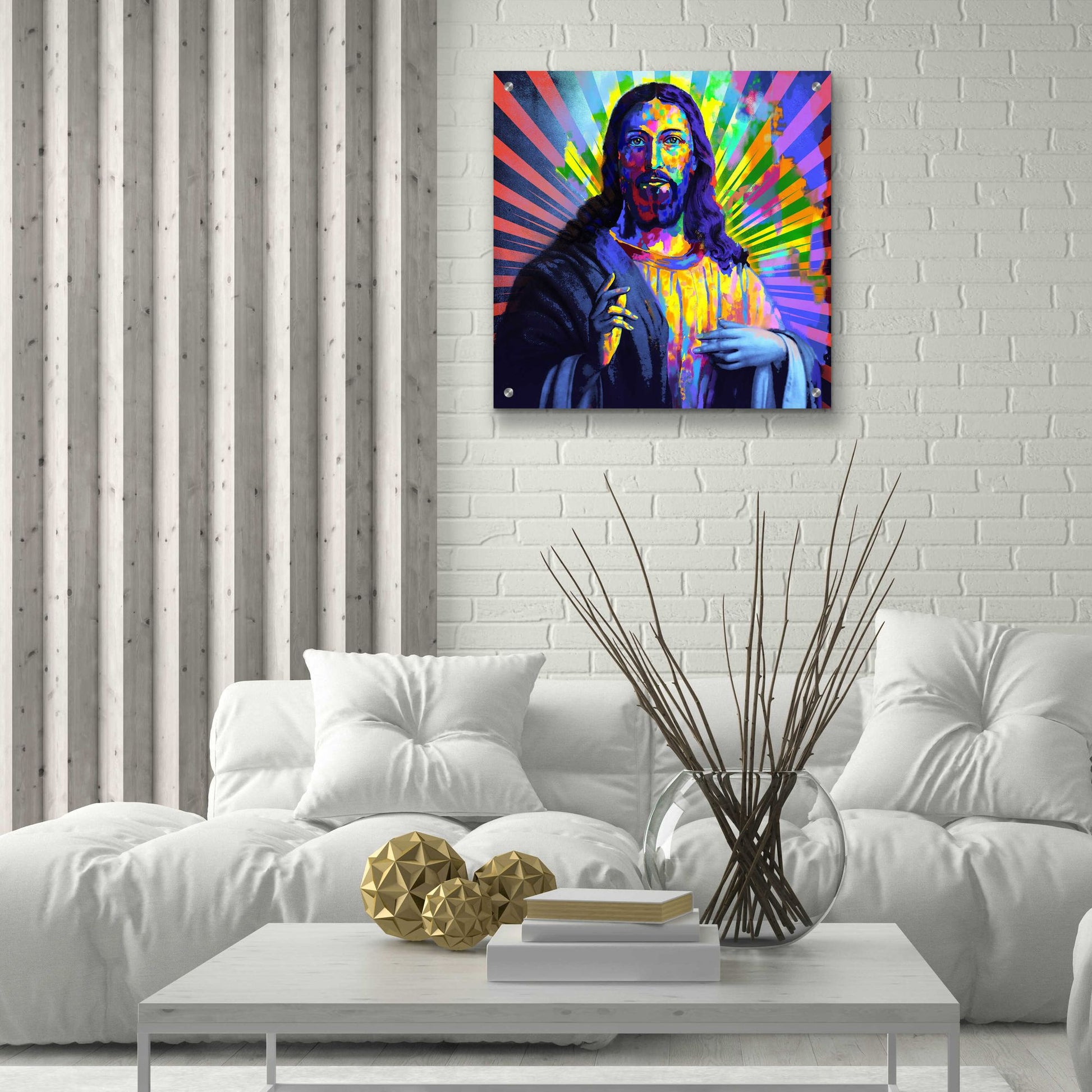 Epic Art 'Colorful Christ I' by Epic Art Portfolio, Acrylic Glass Wall Art,24x24