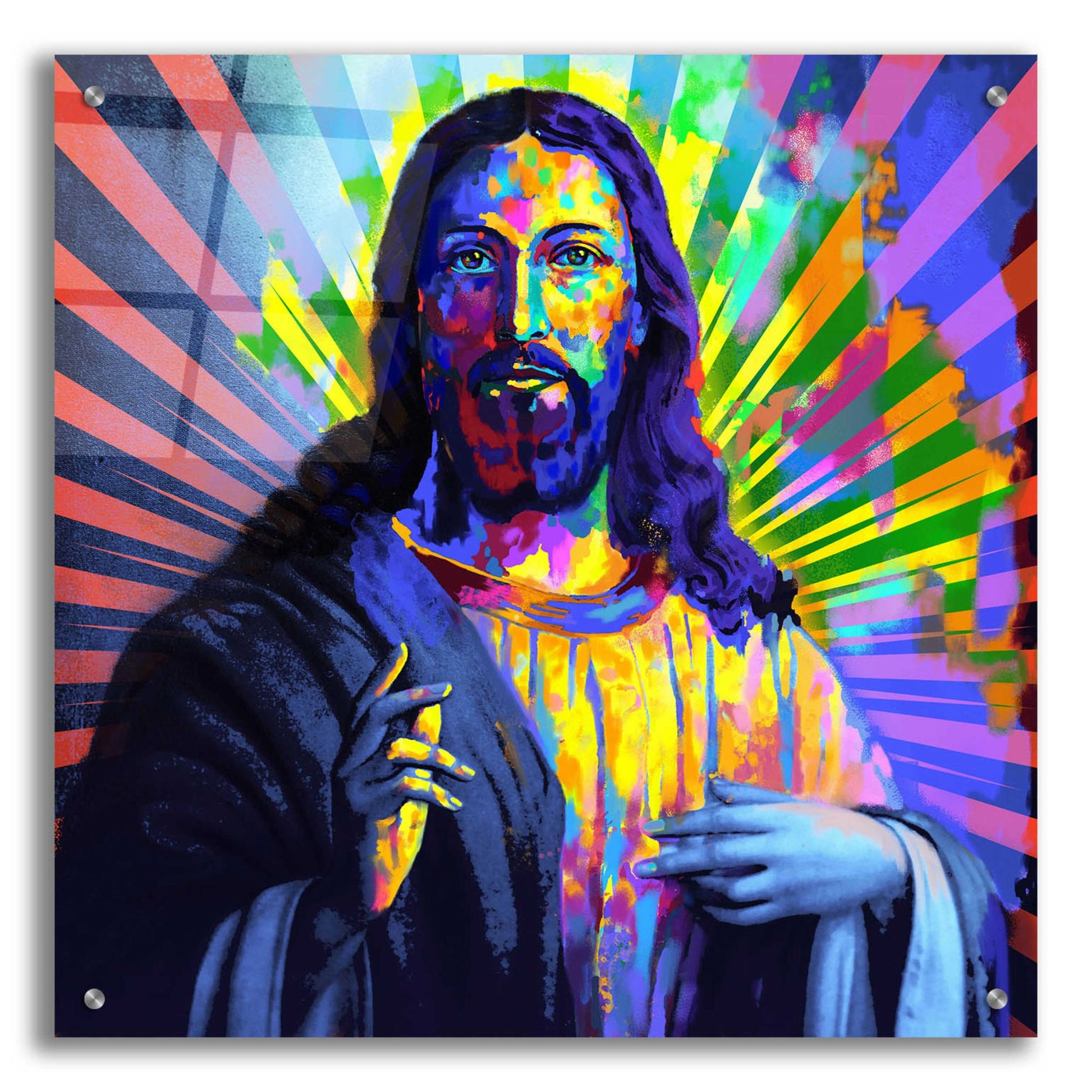 Epic Art 'Colorful Christ I' by Epic Art Portfolio, Acrylic Glass Wall Art,24x24