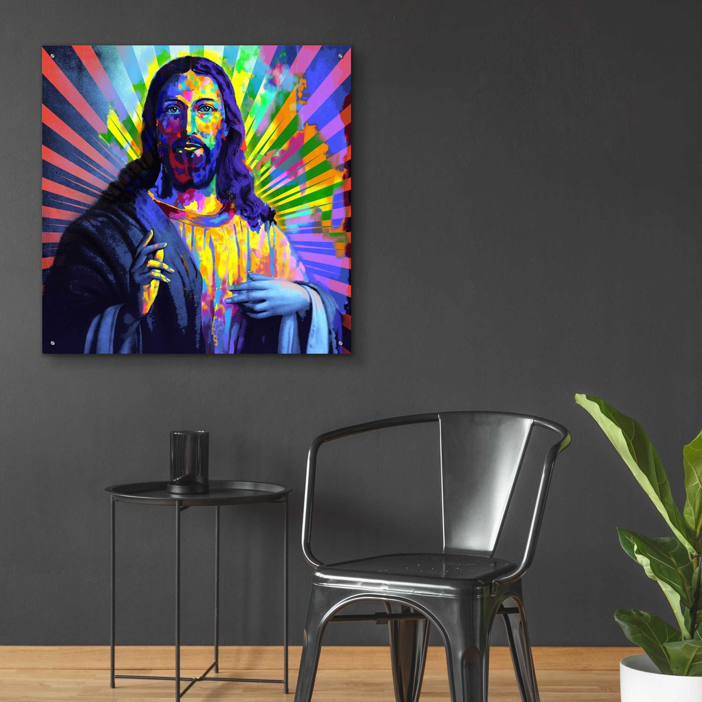 Epic Art 'Colorful Christ I' by Epic Art Portfolio, Acrylic Glass Wall Art,36x36