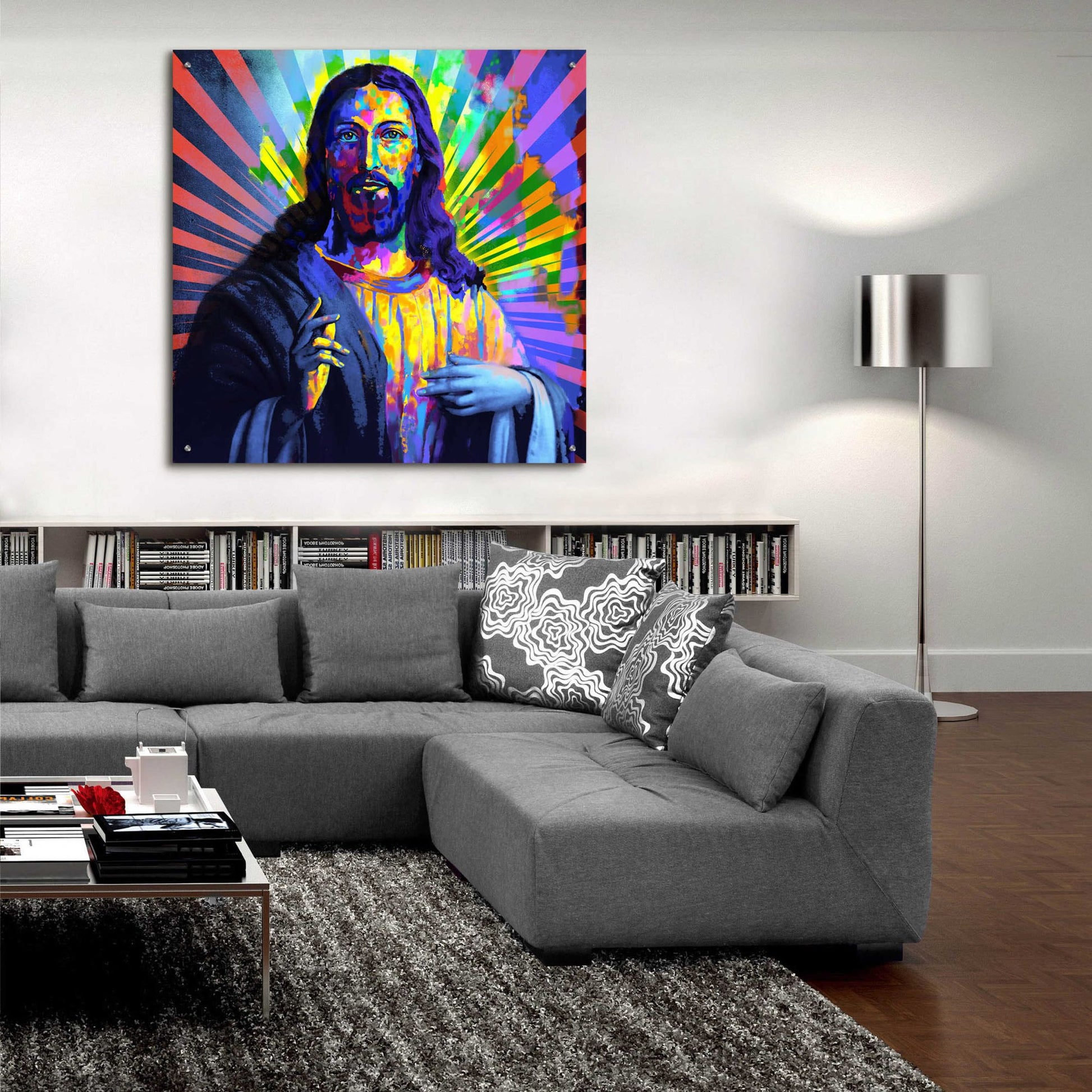 Epic Art 'Colorful Christ I' by Epic Art Portfolio, Acrylic Glass Wall Art,36x36