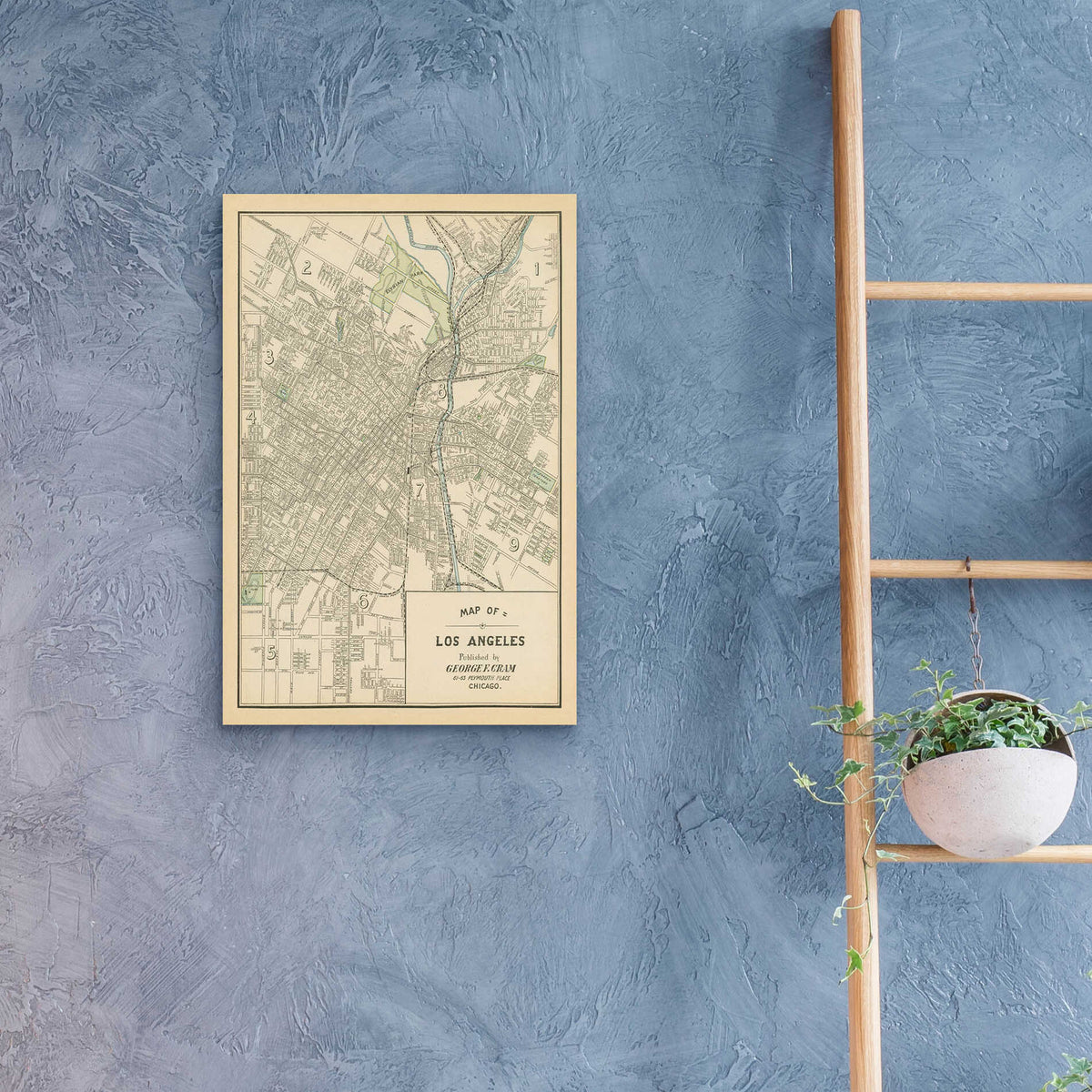 Epic Art 'Map of Los Angeles' by Wild Apple Portfolio, Acrylic Glass Wall Art,16x24